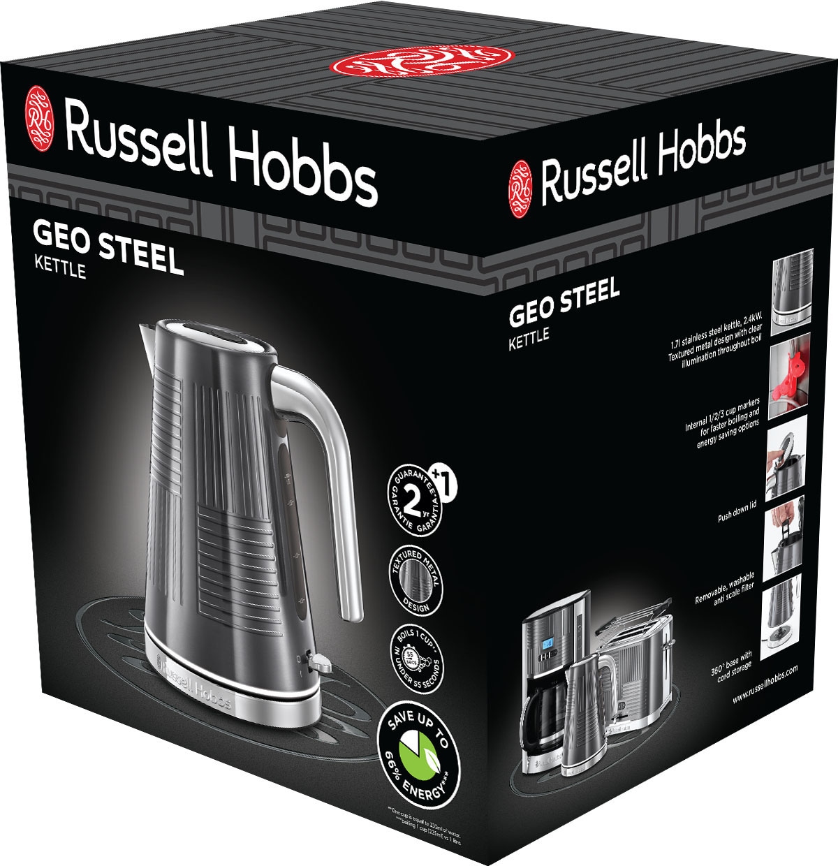 RUSSELL HOBBS Wasserkocher »Geo Steel 25240-70«, 1,7 l, 2400 W