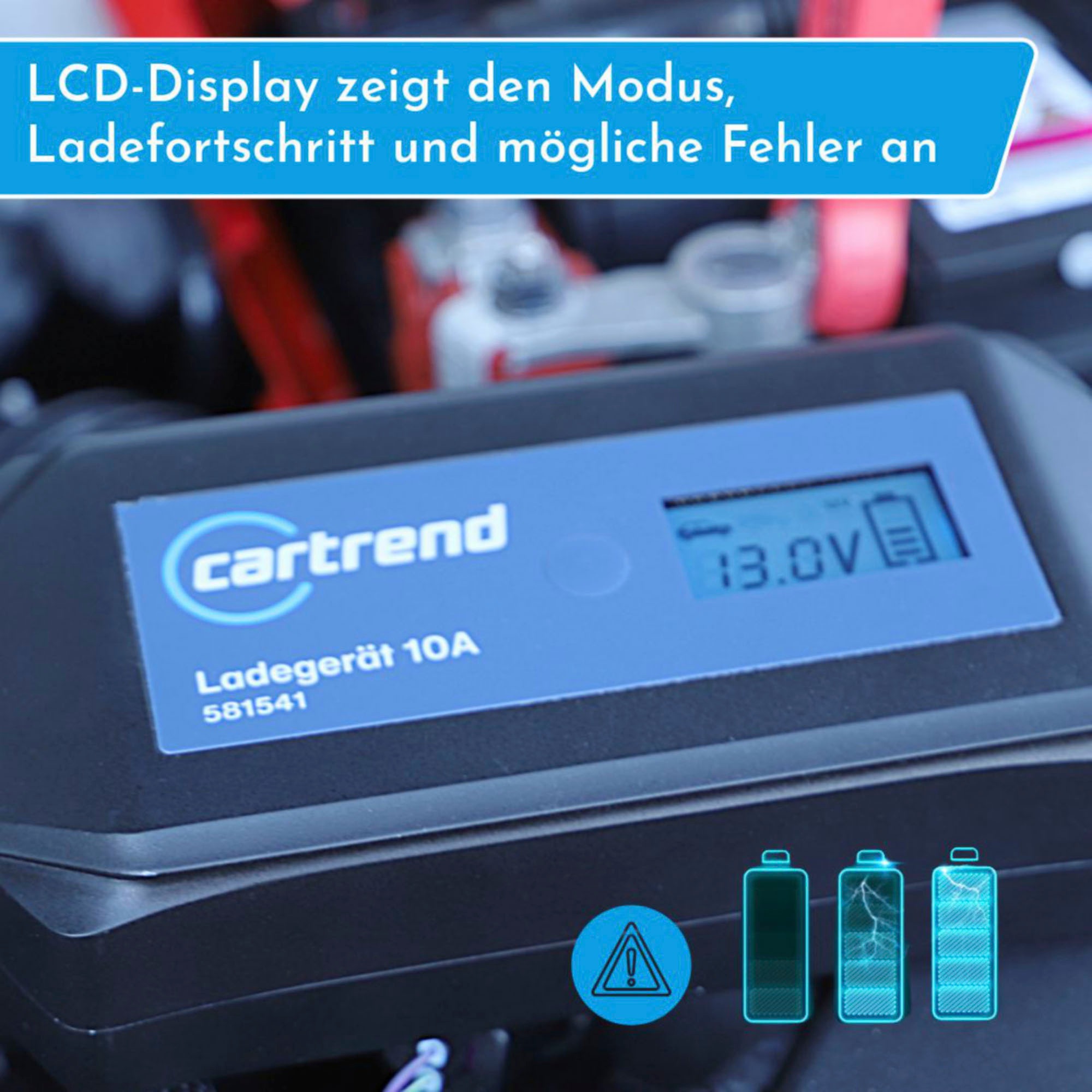 Cartrend Autobatterie-Ladegerät »Batterieladegerät DP10.1 mit Mikroprozessor-Technologie 12V/24V, 10A«