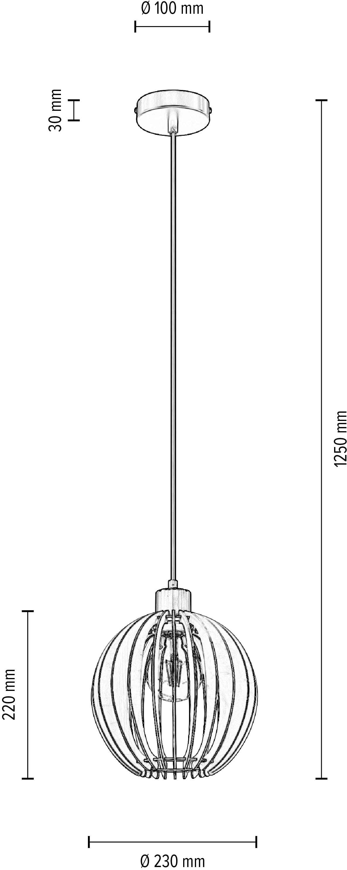 OTTO products Pendelleuchte »Maara«, 1 Naturprodukt mit cm 23 FSC®-Zertifikat, flammig-flammig, | Ø aus Sperrholz BAUR