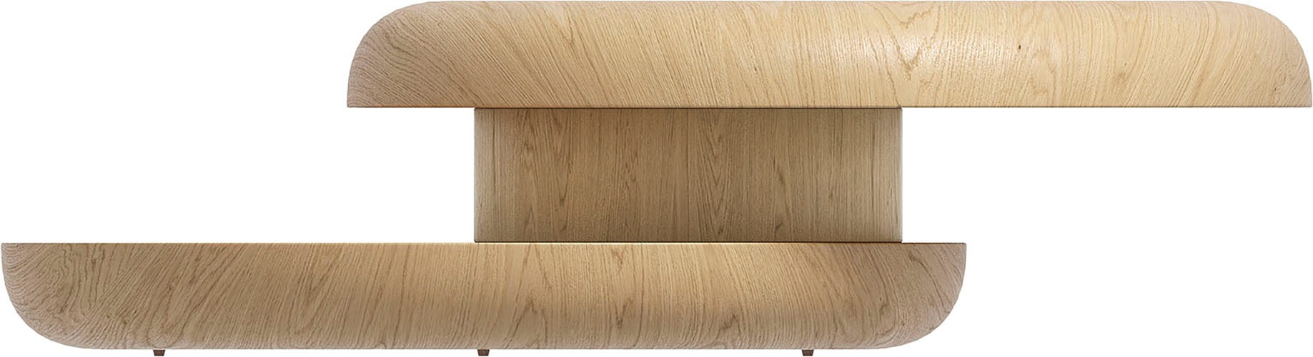 Couchtisch SALESFEVER "drehbar - runder Design-Wohnzimmertisch aus Holz", beige (natur), B:90cm H:35cm T:90cm, MDF mit Eichenholzfurnier, Tische, Couchtisch, Stilvoller & moderner Tisch mit Echtholzfurnier, Ø 90 cm 2