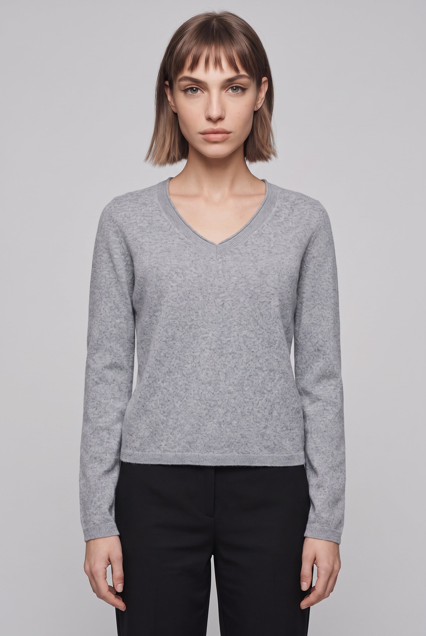 ONLY V-Ausschnitt-Pullover "ONLLOYAL LIFE LS V-NECK PULLO KNT NOOS" Materialmix