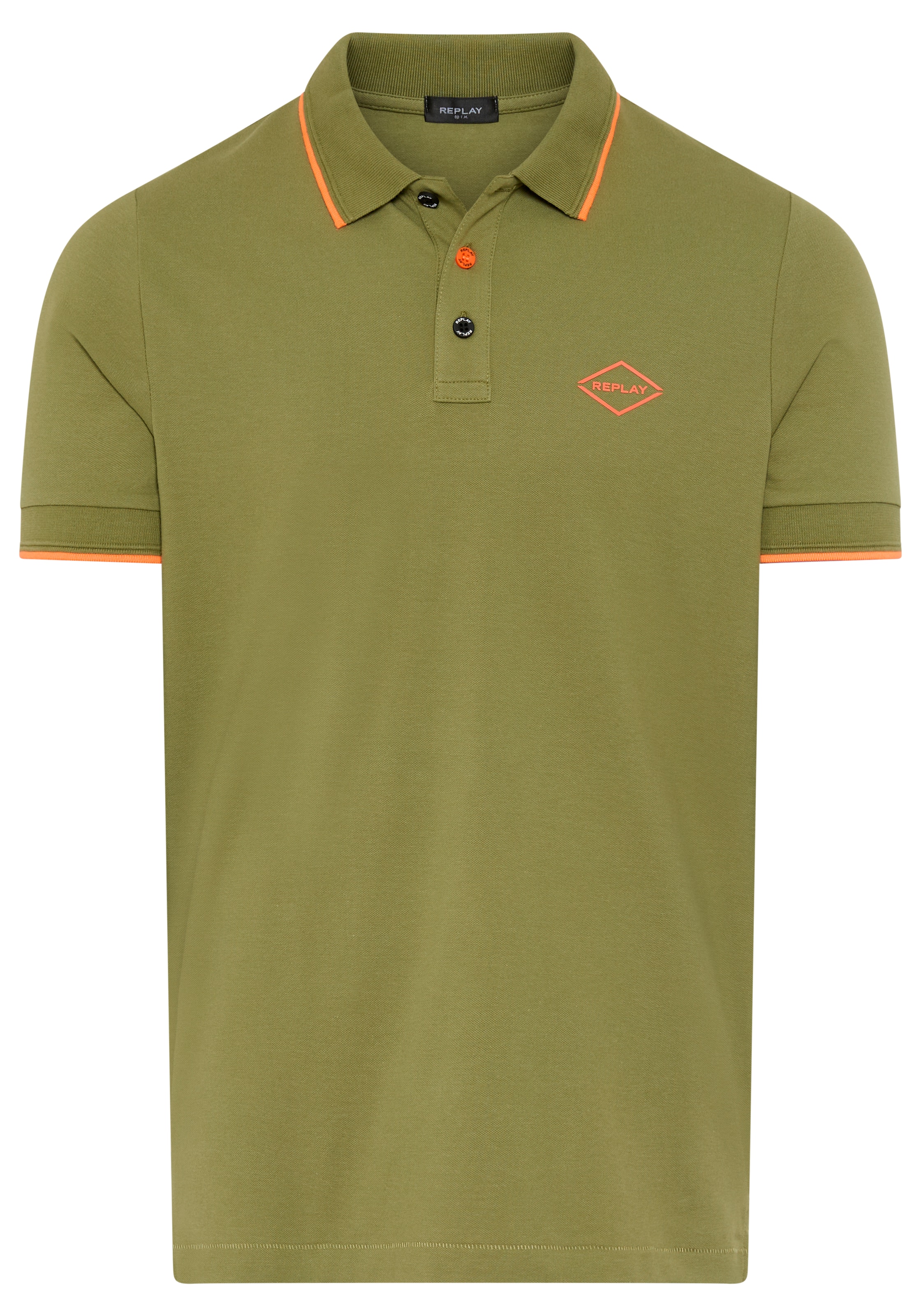 Replay Poloshirt mit Kontrastdetails, Baumwoll-Mix