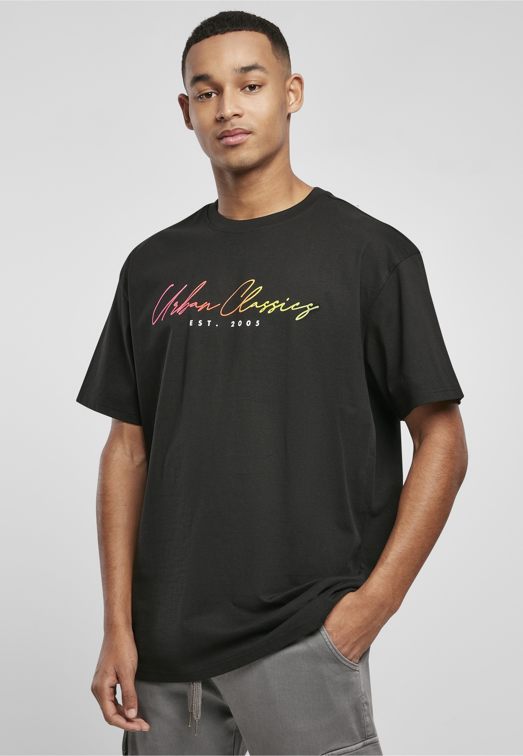 URBAN CLASSICS T-Shirt »Urban Classics Herren Script Logo Tee« 1 Stk.