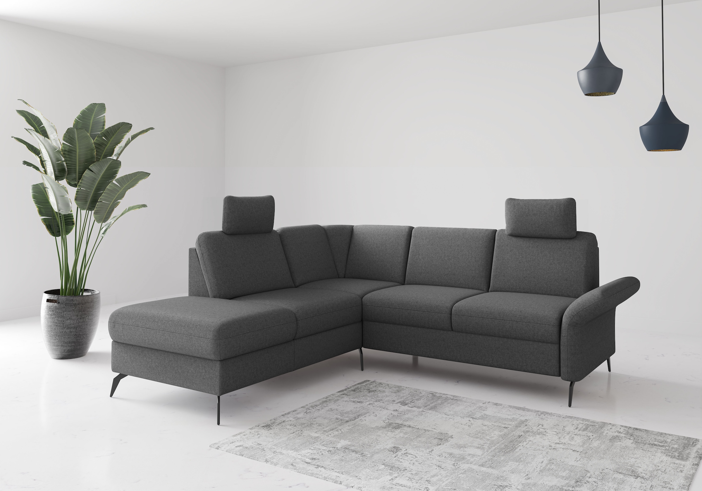 OTTO home Ecksofa "Rochelle" wahlweise mit Schlaffunktion, Bettkasten und Armteilverstellung