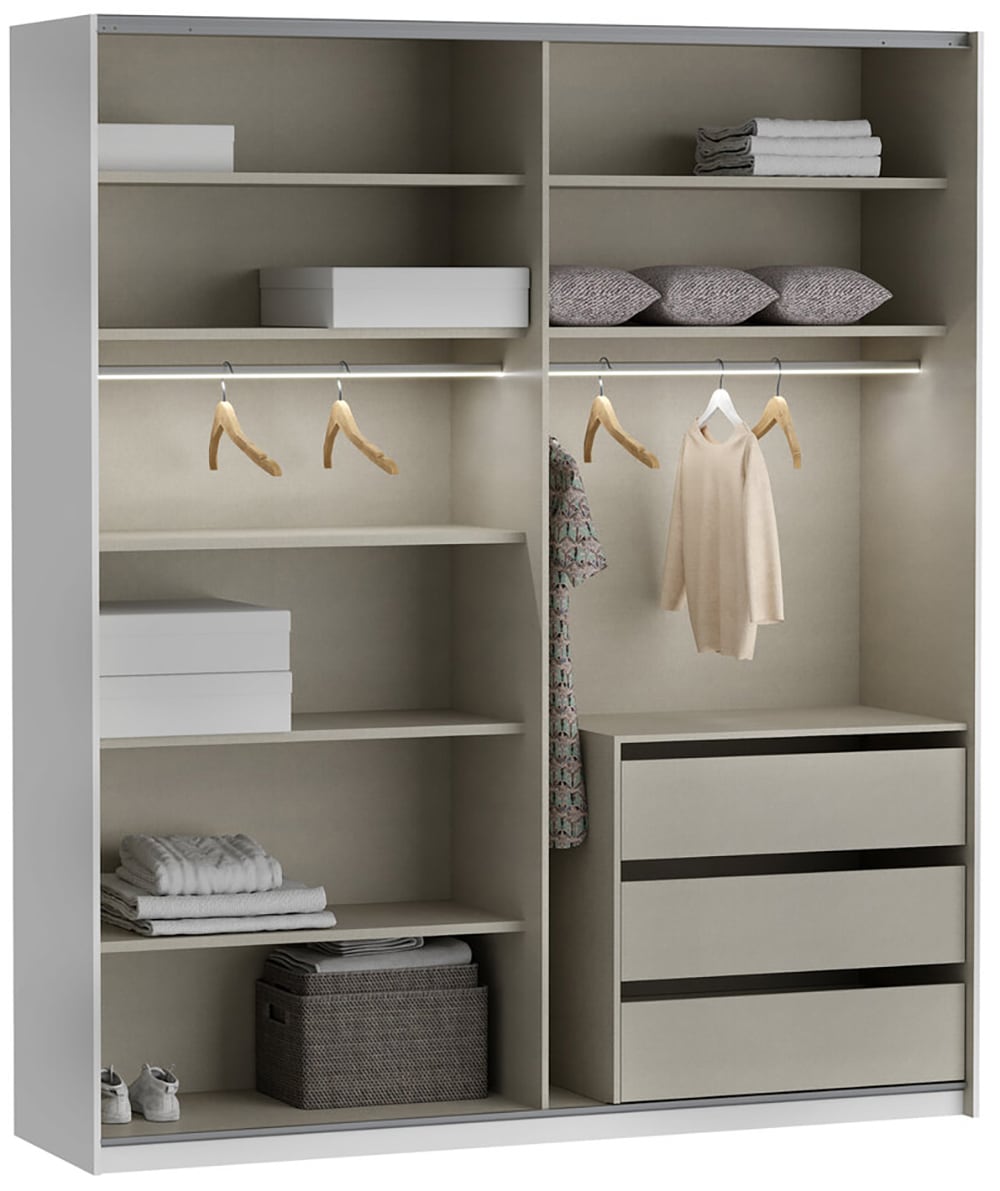 FORTE Schwebetürenschrank »Fittio, Made in Europe, 2 Schiebetüren, modernes Design«, Höhe 2,35 mtr, stehende Montage