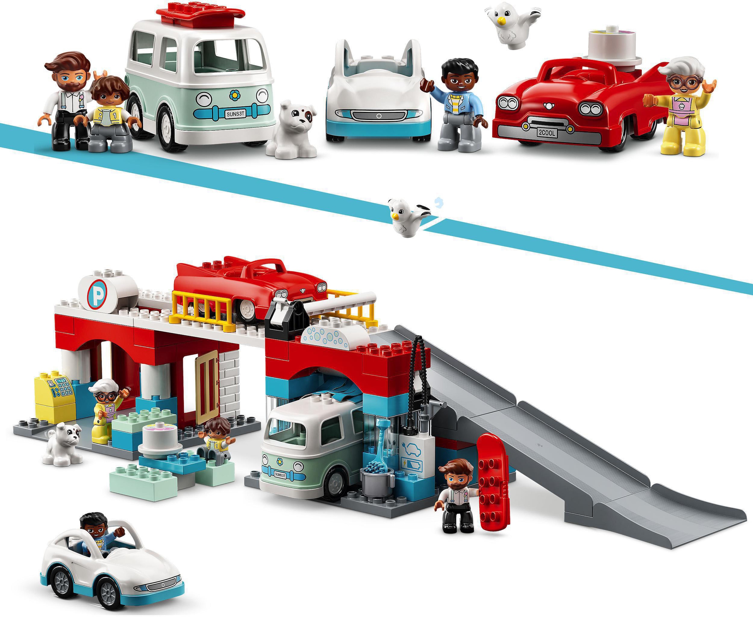 LEGO® Konstruktionsspielsteine »Parkhaus mit Autowaschanlage (10948), LEGO® DUPLO® Town«, (112 St.)