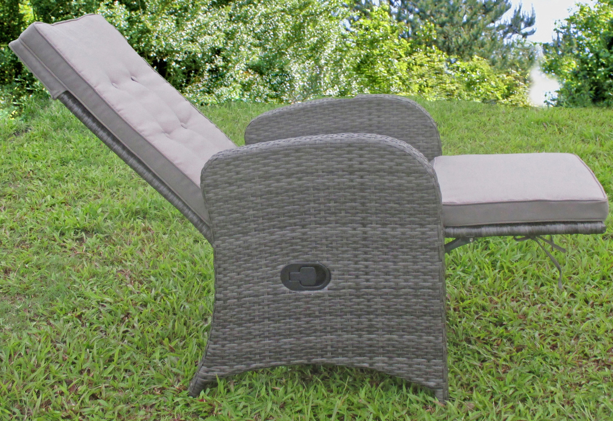 Garden Pleasure Loungesessel »SALERNO«, (Set, Polyrattan, grau inkl. verstellbar, Auflagen, BAUR 2 St.), 