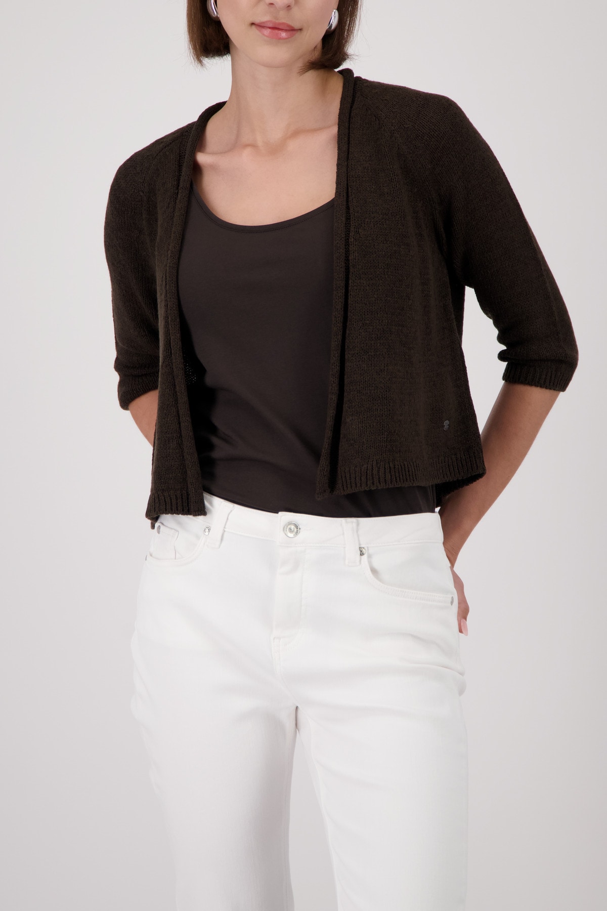 Monari Strickjacke "Jacke Stricküberwurf Basic" mit Halbarm