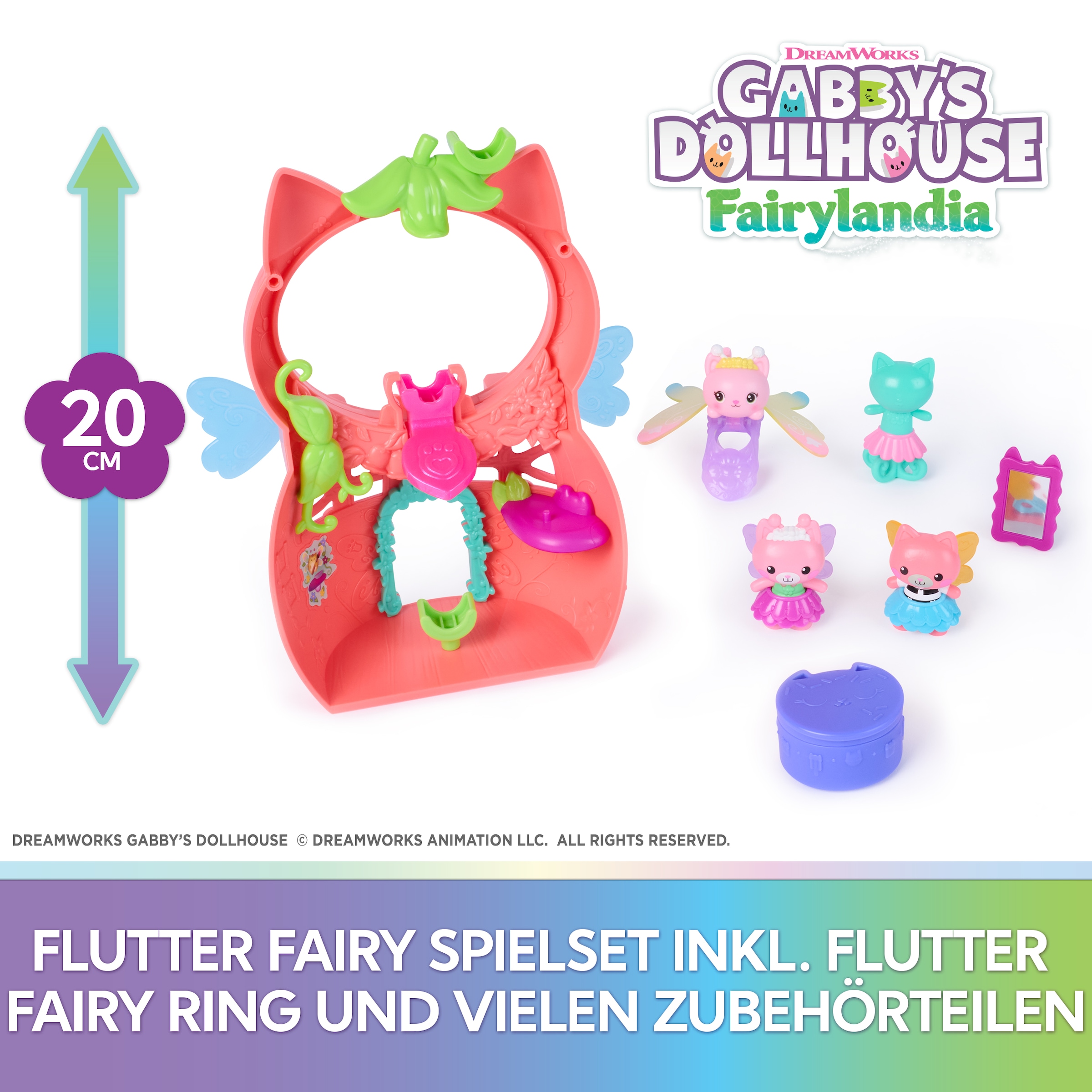 Spin Master Spielwelt »Gabby’s Dollhouse –  Flutter Fairy Spielset mit Ring und 12 Teilen«