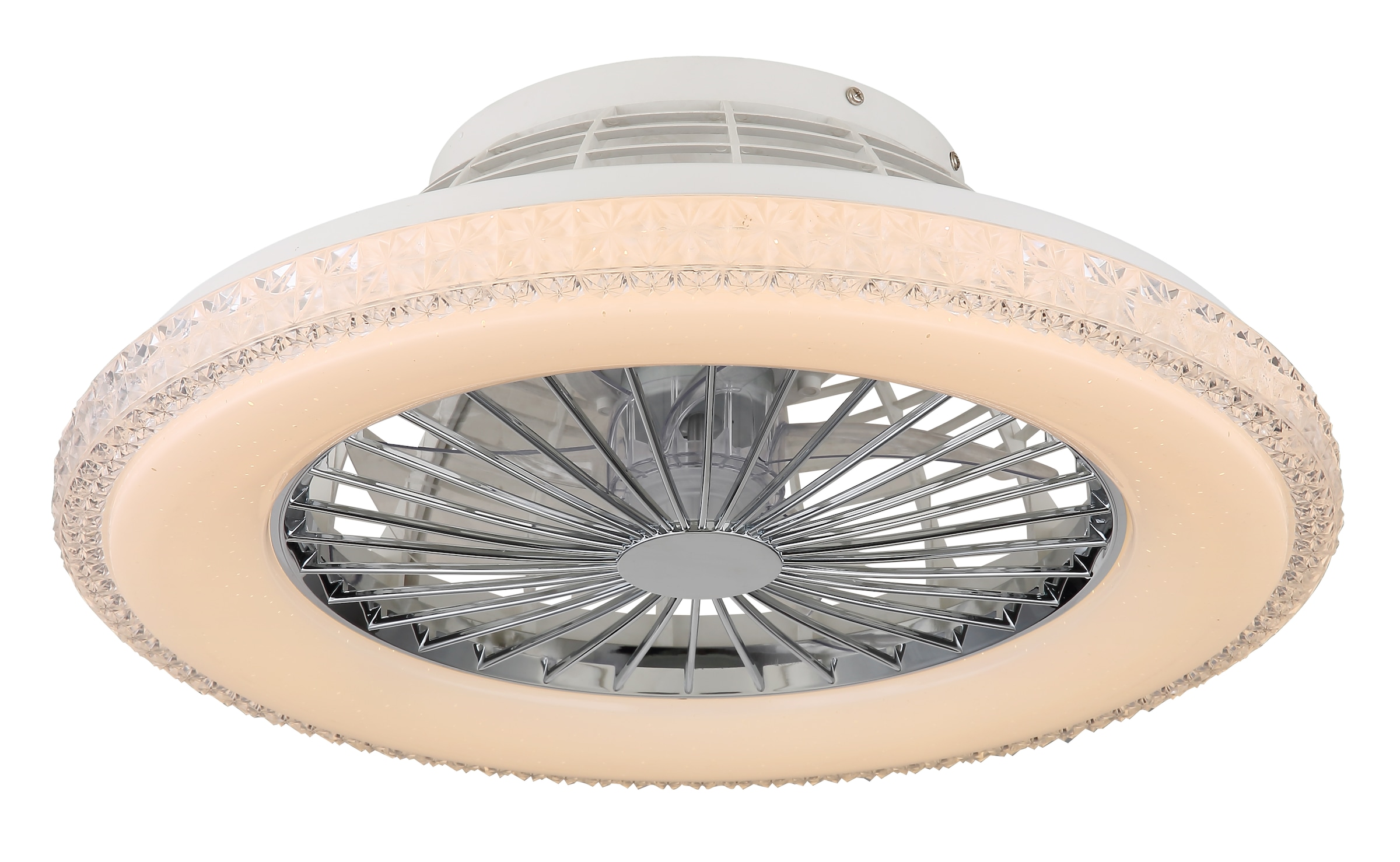 GLOBO LIGHTING Deckenleuchte »CORUSSO«, Leuchtmittel LED-Modul | LED fest integriert, Ventilator /Schlafzimmer / Wohnbereich /Arbeitszimmer / verchromt rund