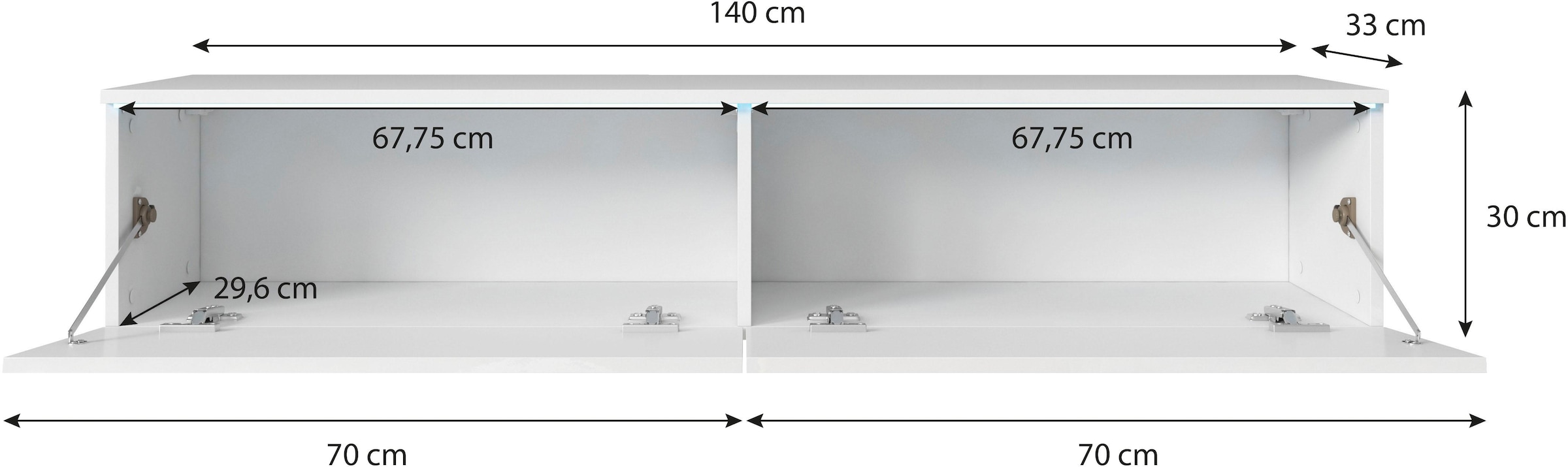 INOSIGN Lowboard »Vera«, Breite 140 cm, stehend und hängend