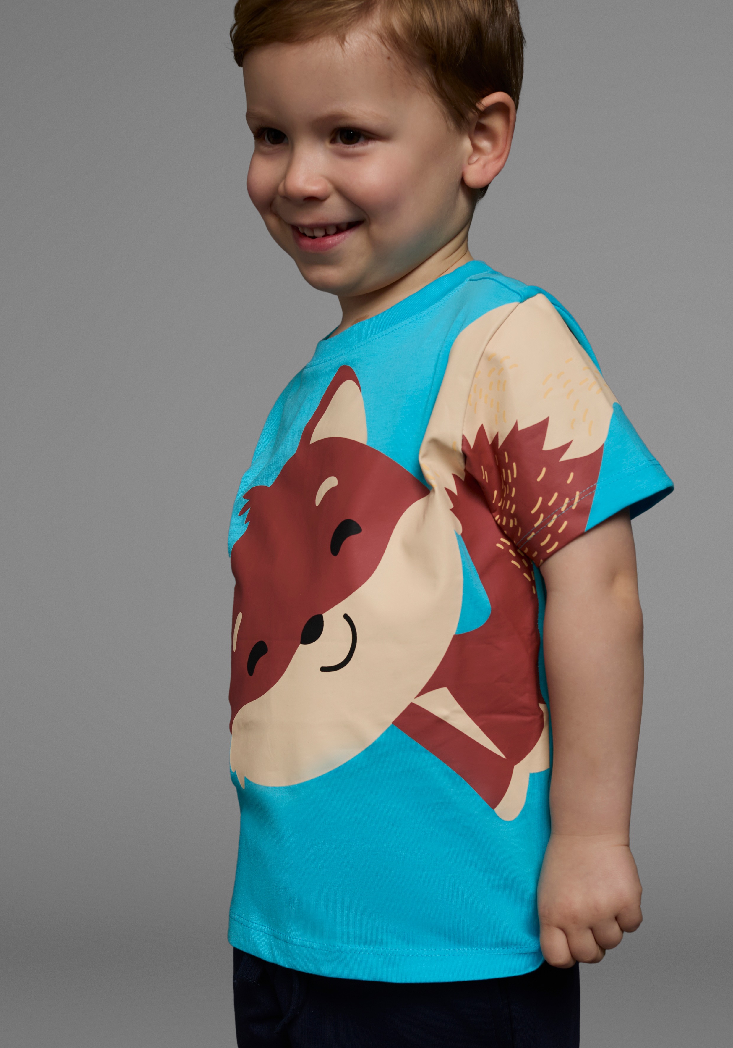 Thumbnail - KIDSWORLD Shirt & Shorts "2tlg. Set T-Shirt + Sweatbermudas" Set, 2 tlg. FUCHS - Print