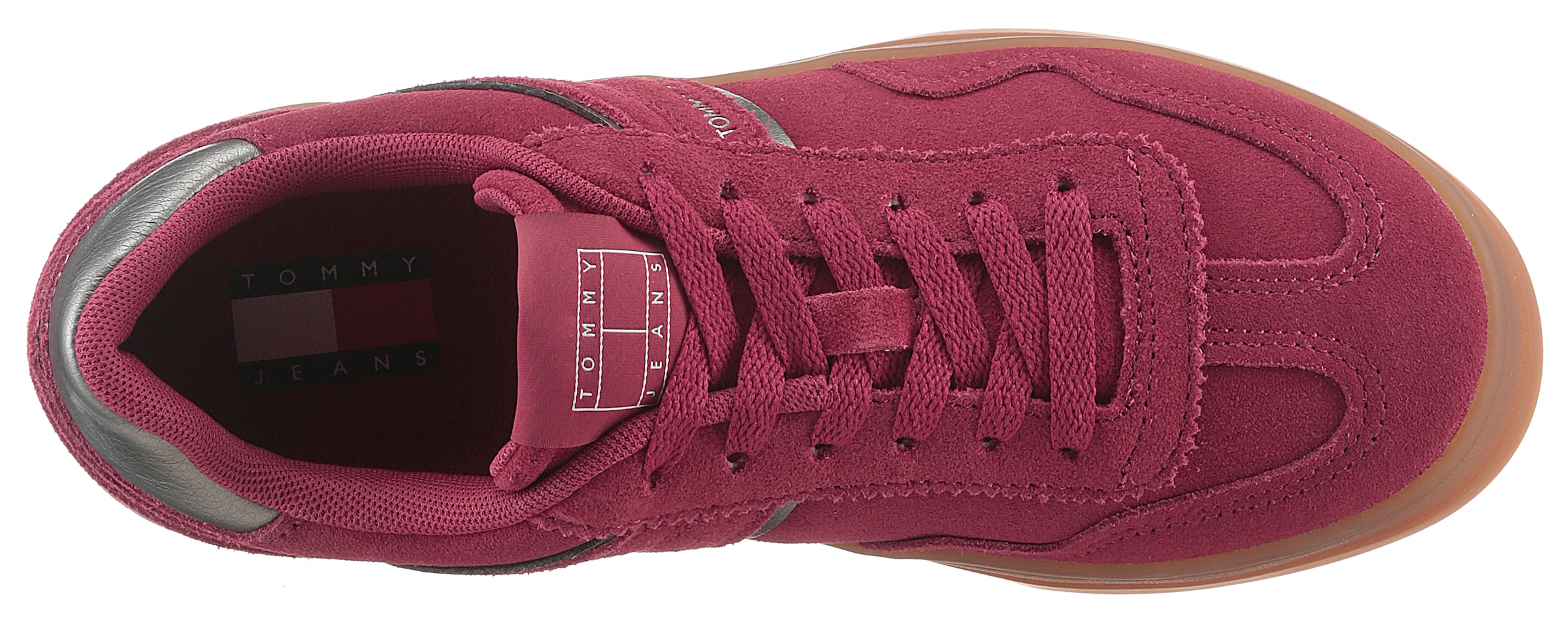 Tommy Jeans Plateausneaker »THE GREENWICH FLATFORM ELEVATED«, Schnürschuh, Freitzeitschuh, Halbschuh mit Logo-Aufnäher