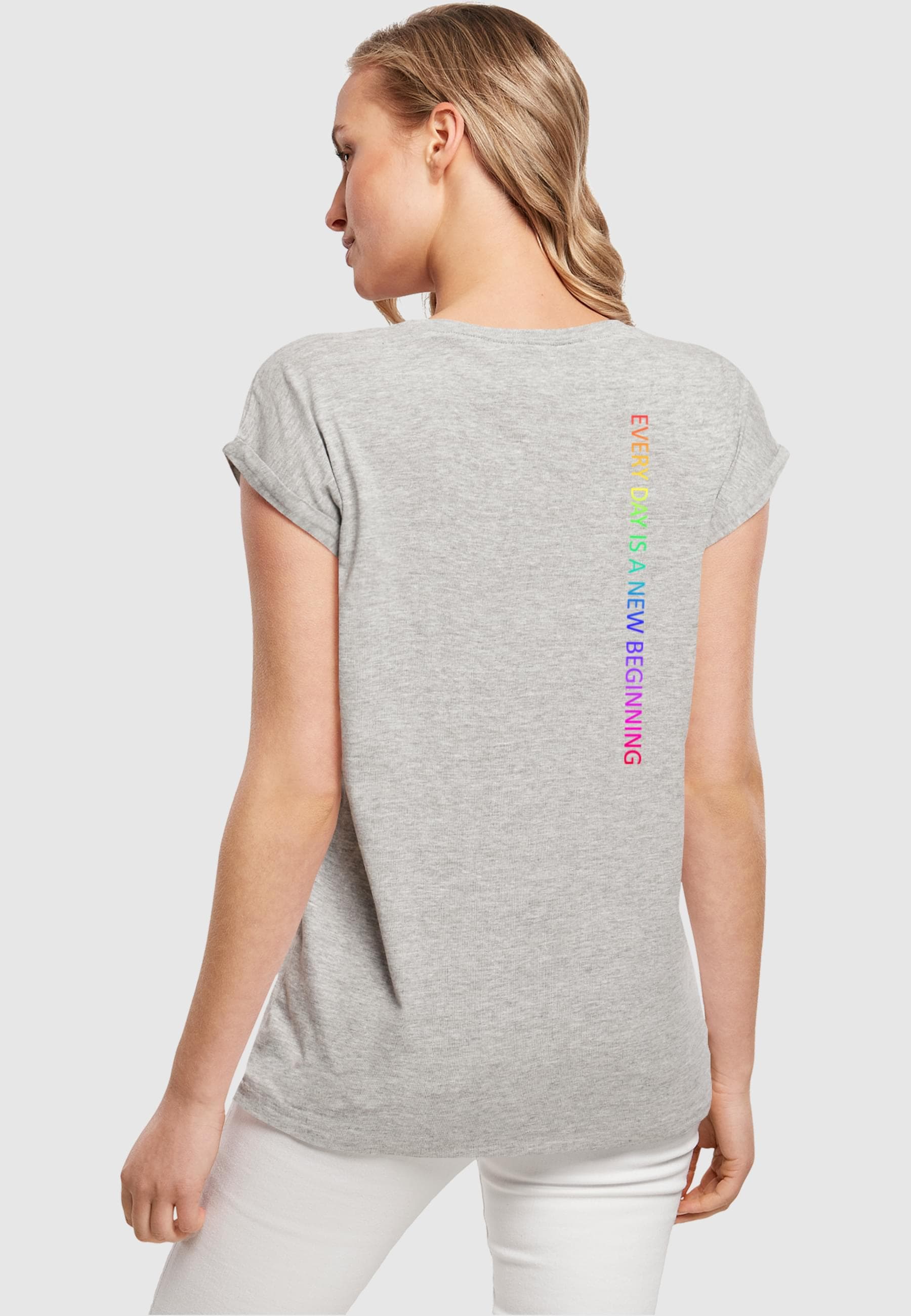 Merchcode T-Shirt »Merchcode Damen Ladies Hope Rainbow Extended Shoulder Tee«, (1 tlg.)