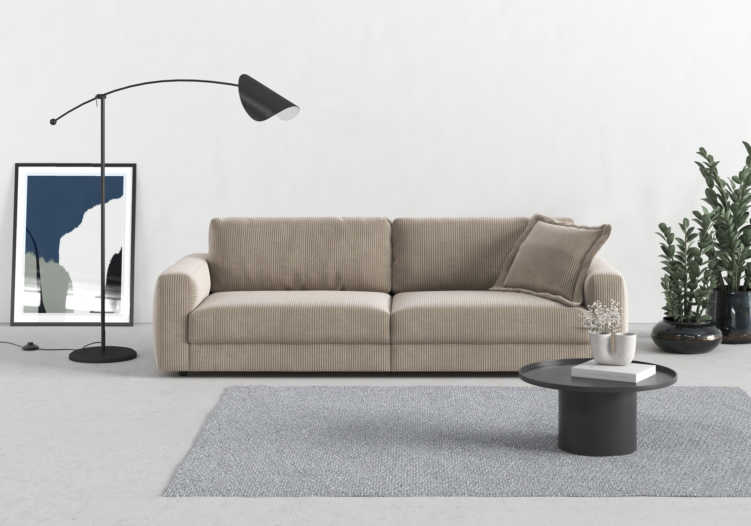 TRENDMANUFAKTUR Big-Sofa »Bourbon«, (2 St.), mit extra hohem Sitzkomfort, in trendigem Cord Stoff erhältlich