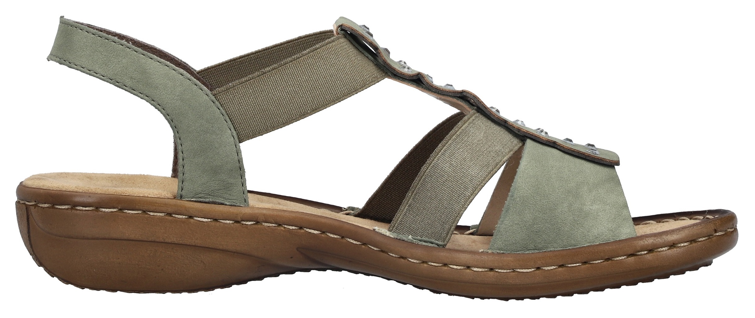 Rieker Sandale  Sommerschuh, Schlupfschuh mit Gummizug für guten Sitz