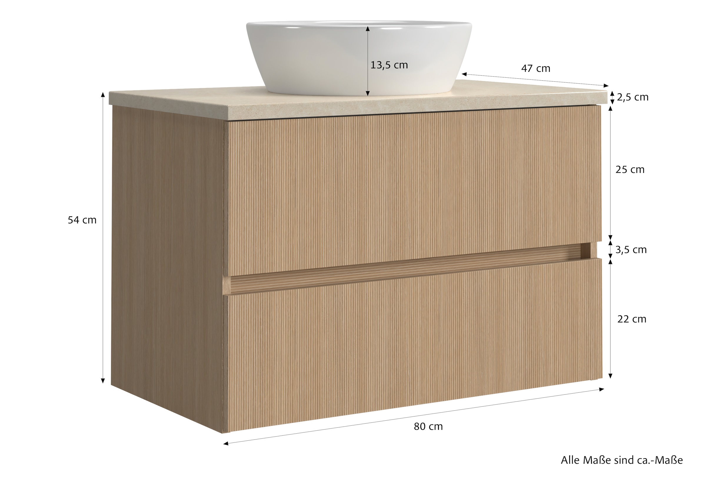 welltime Badmöbel-Set »Eixo«, Set 140 cm breit, Badmöbel mit LED-Beleuchtung
