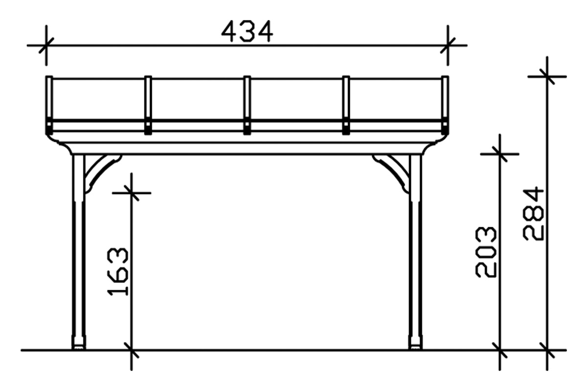 Skanholz Terrassendach »Ravenna«, 434 cm Breite, verschiedene Tiefen