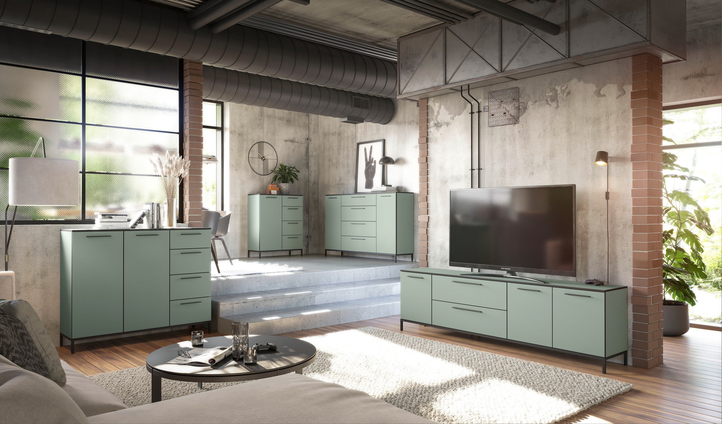 Manjana Möbel Kommode "Kommode mit Schwarz matten Metallgriffen in verschie günstig online kaufen