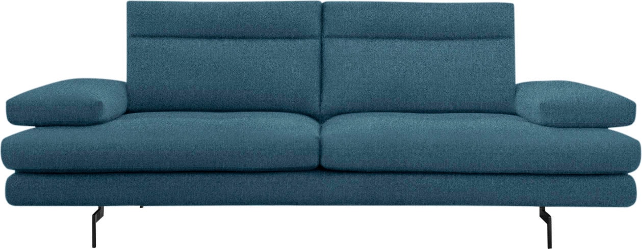 CALIA ITALIA 3,5-Sitzer "Toby Wing, 228 cm breit, italienisches Designsofa, Megasofa" inkl. Sitztiefenverstellung und Armteilfunktion, Füße in Schwarz matt