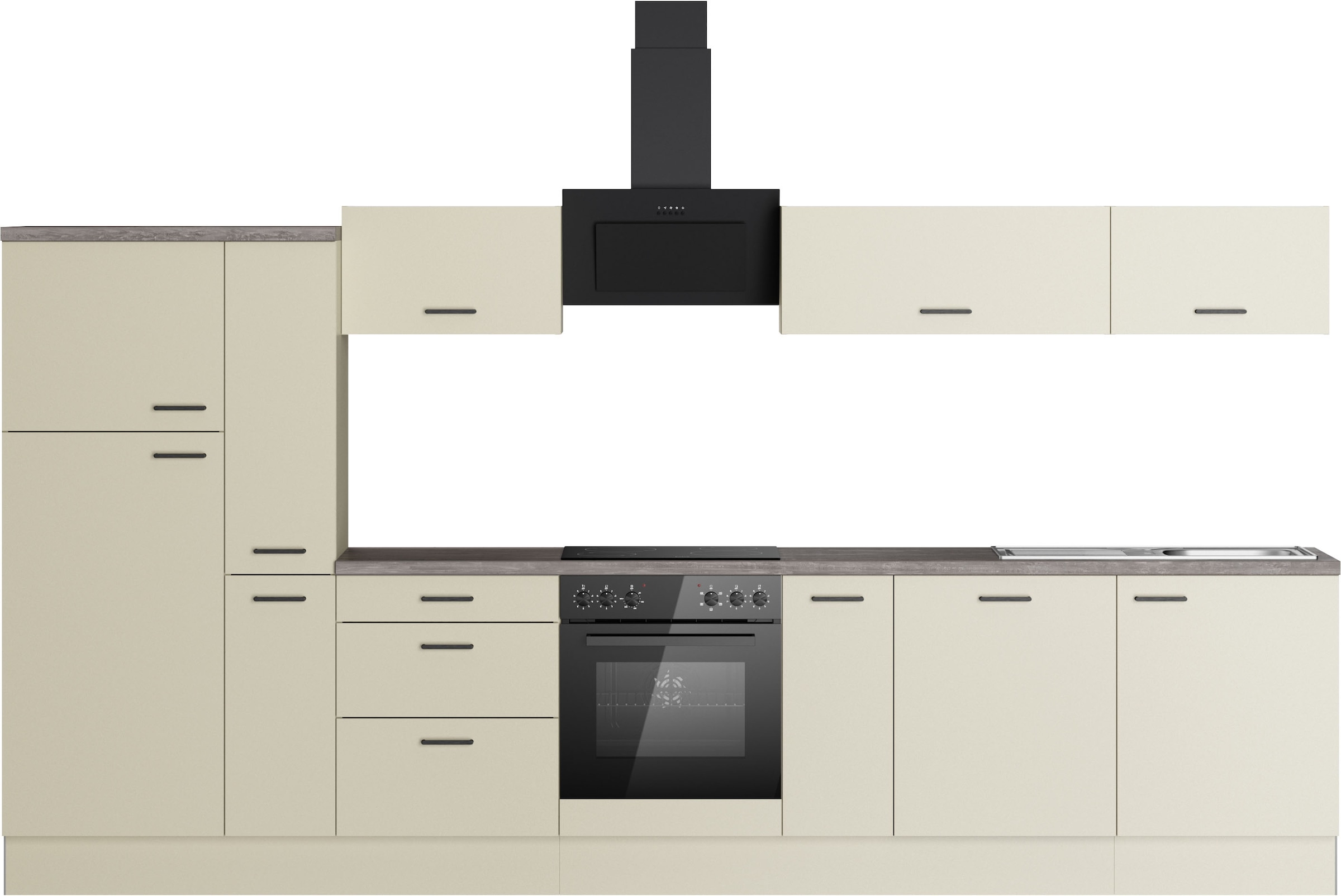 KOCHSTATION "KS-Sion" Breite 360 cm, schnelle Montage mit OPTIsnap, wahlweise mit E-Geräten