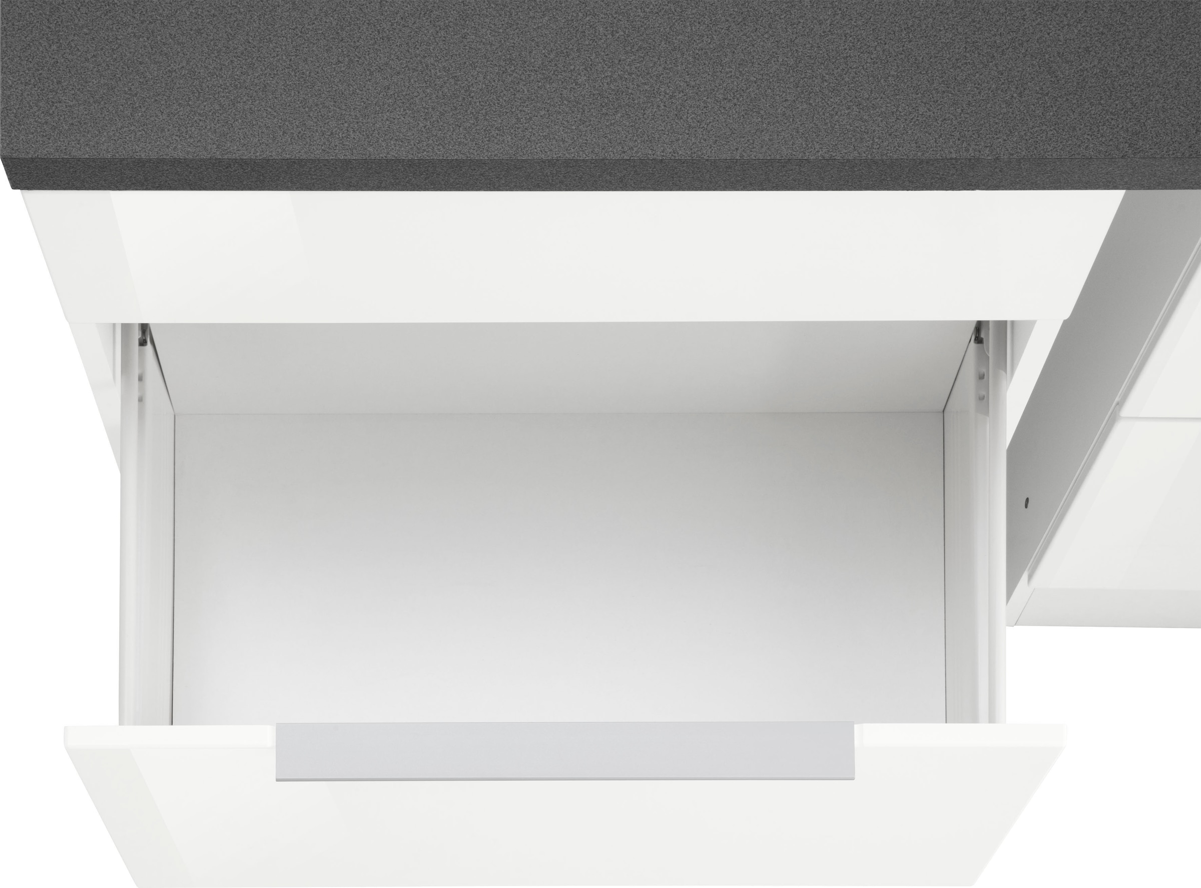 KOCHSTATION Küchenzeile »KS-Brindisi Breite 330 cm« wahlweise mit E-Geräten und Induktion, mit MDF-Fronten und Regal