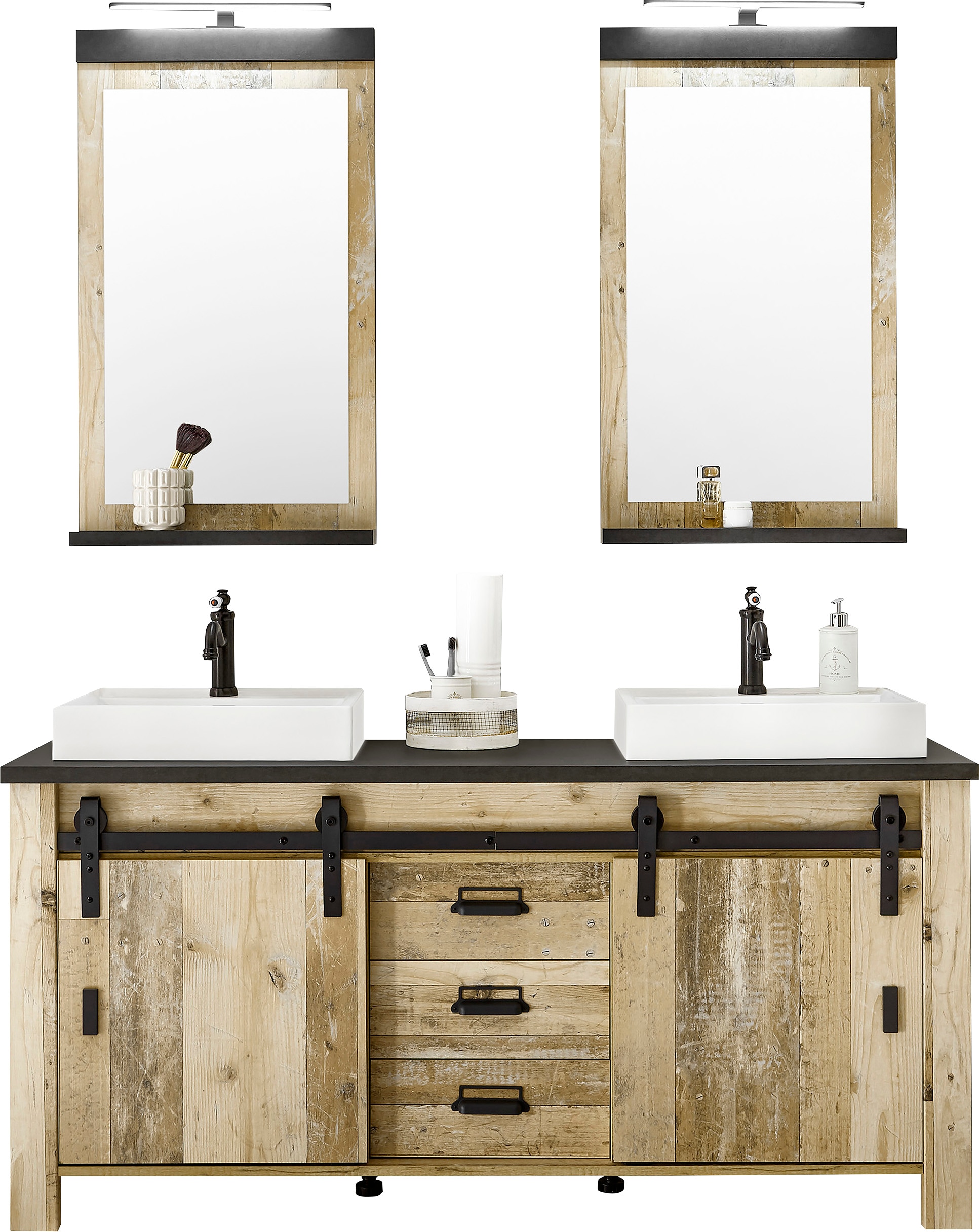 Home affaire Badmöbel-Set "SHERWOOD, Bad im modernen Design, 3-teiliges Bad günstig online kaufen