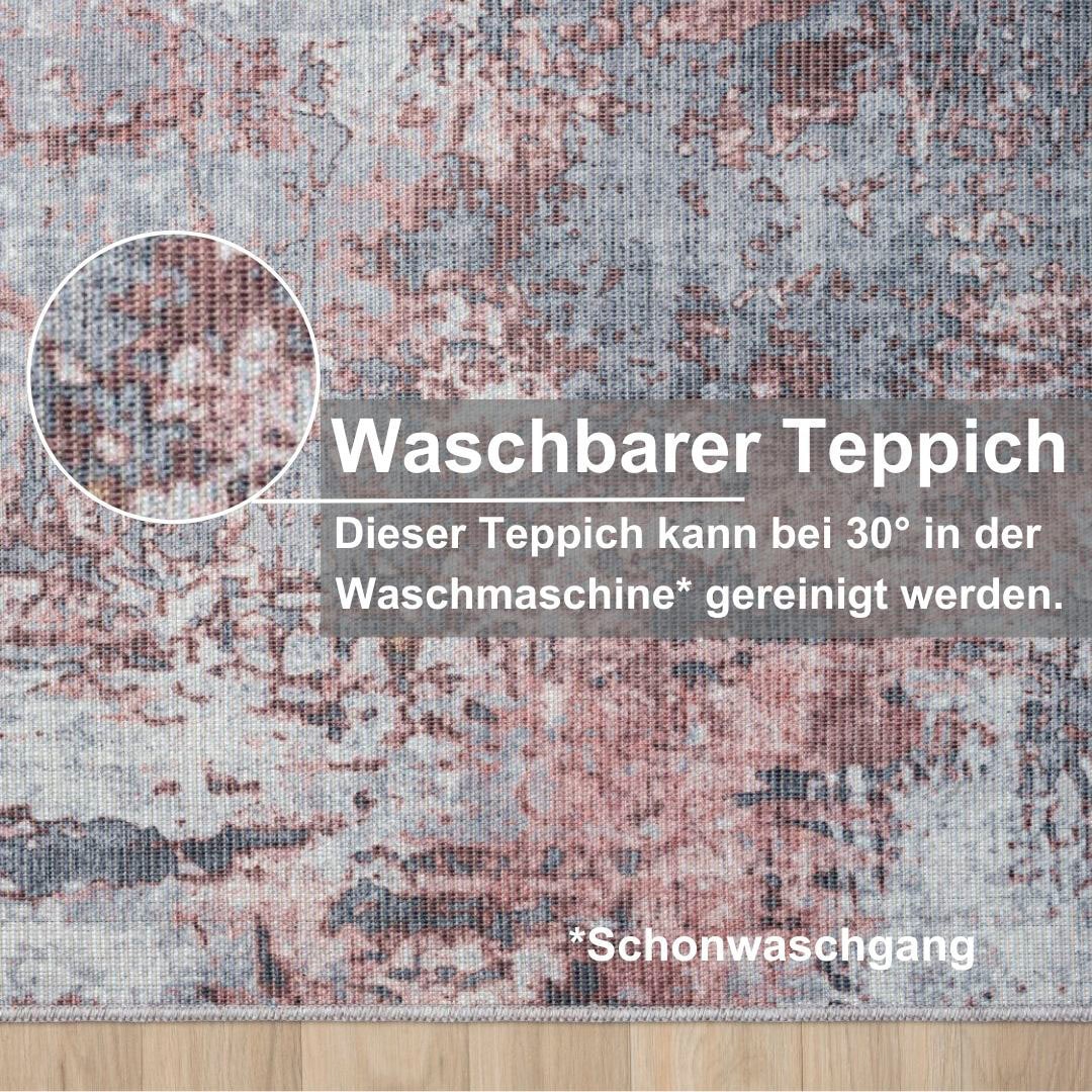 Myflair Möbel & Accessoires Teppich »Kollektion Avery«, rechteckig, 2 mm Höhe, Flachgewebe, waschbar bis 30 Grad, besonders weich durch Microfaser, ideal im Wohnzimmer, Schlafzimmer, Esszimmer & Küche, Indoor & Outdoor geeignet