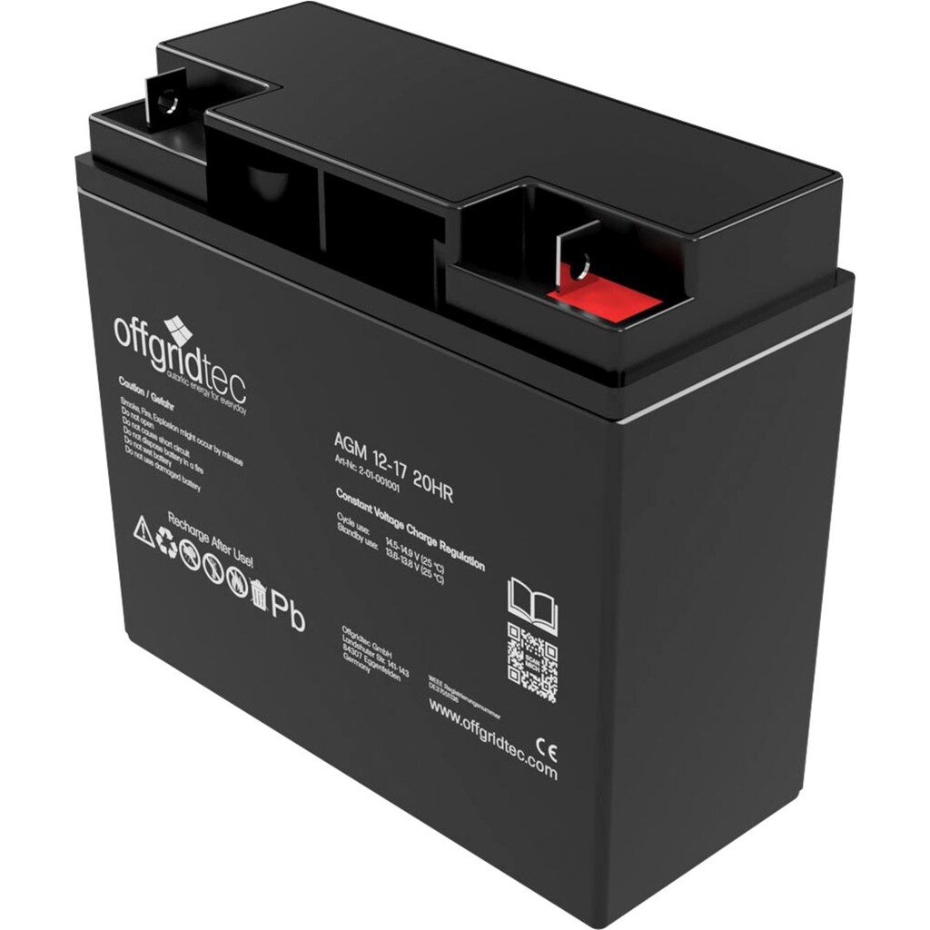 offgridtec Akku »AGM-Batterie 12V/17Ah 20HR«, 12 V