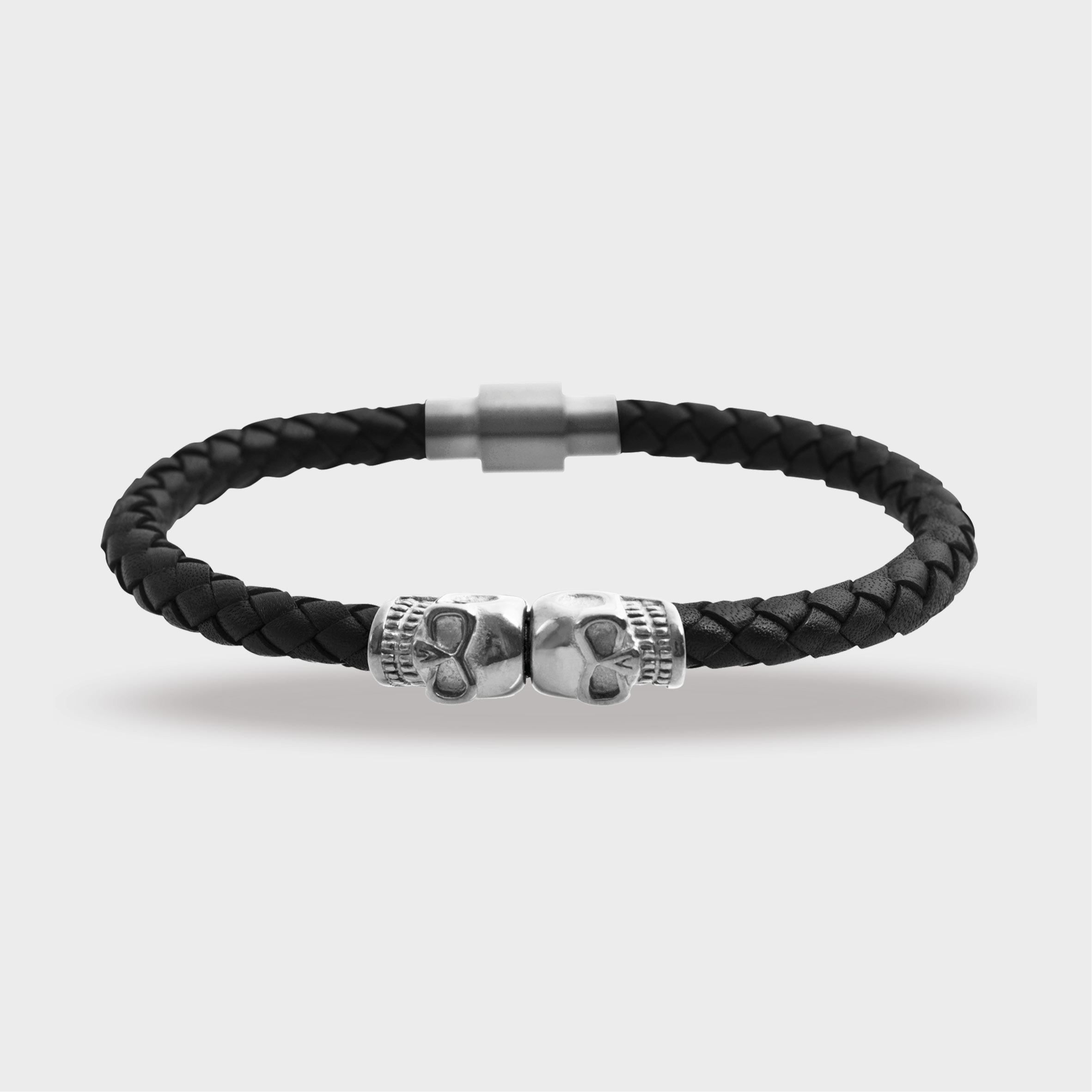 Armreif ADELIA´S "Unisex Armband – Armreif aus Leder Ø 6,0 cm cm", schwarz, Armbänder, Damen, 23cm, Leder, Armreif, Geschenkidee: zeitlos und vielseitig 2