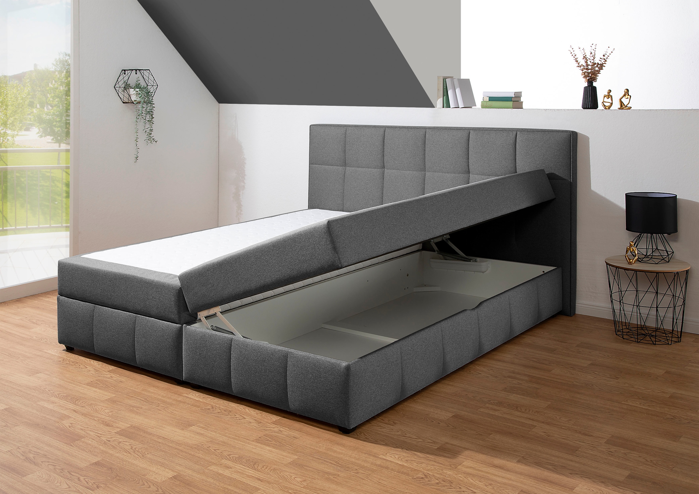 Home affaire Boxbett »Niemes inkl. Bettkasten und Topper, auch in Überlänge erhältlich« Boxbett mit Bettkasten, inkl. Topper