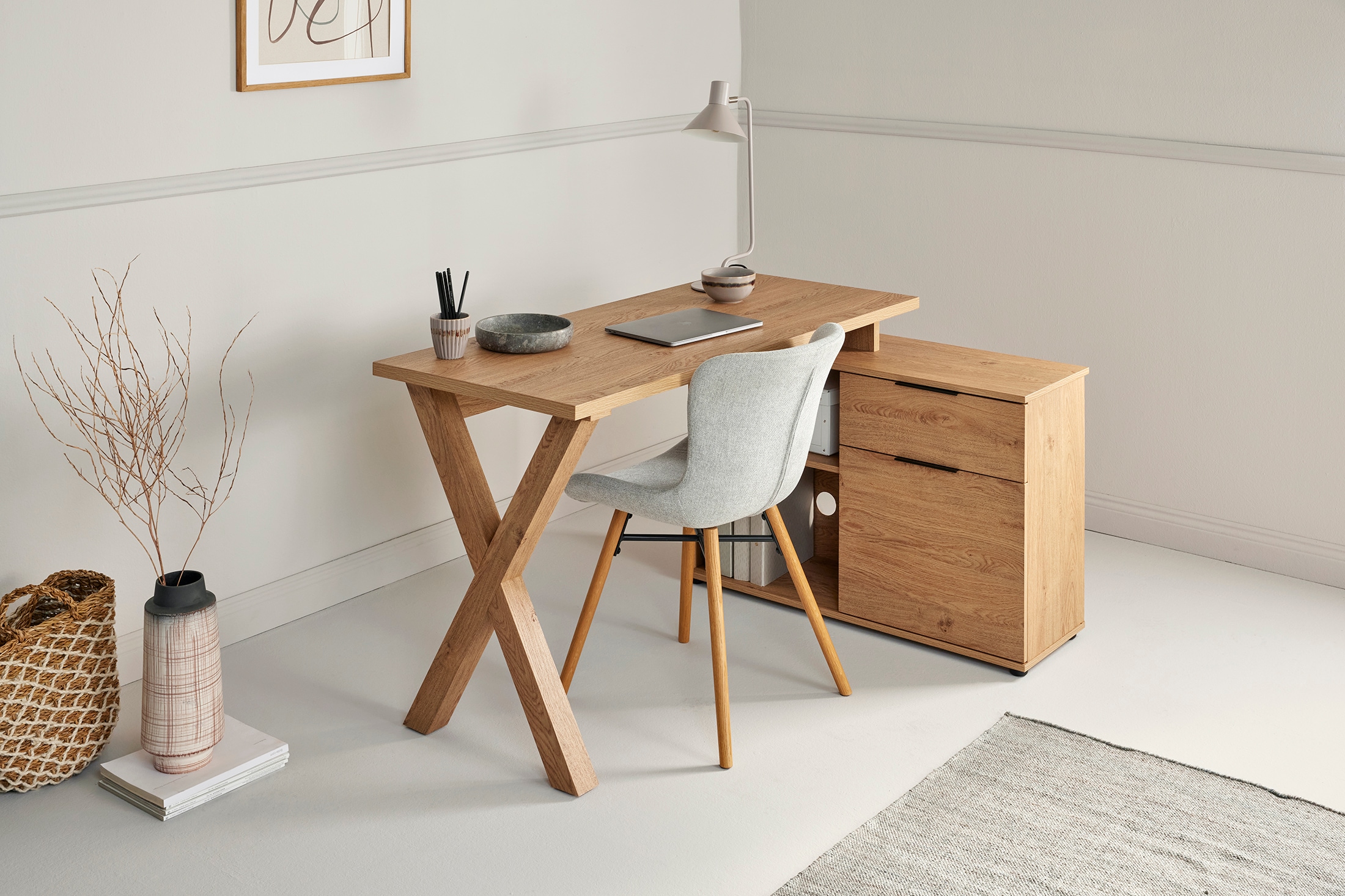 Jahnke Eckschreibtisch »X-CLUB C 40 E« 1 Stk. tlg. wechselseitig montierbar, X-Gestell