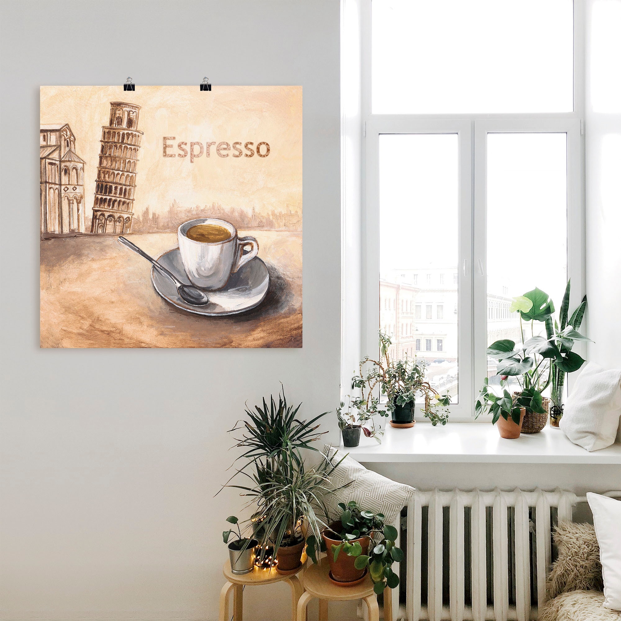 Artland Wandbild Poster in versch. Pisa«, in Alubild, St.), (1 Größen Kaffee oder Bilder, Wandaufkleber BAUR bestellen Leinwandbild, als »Espresso 