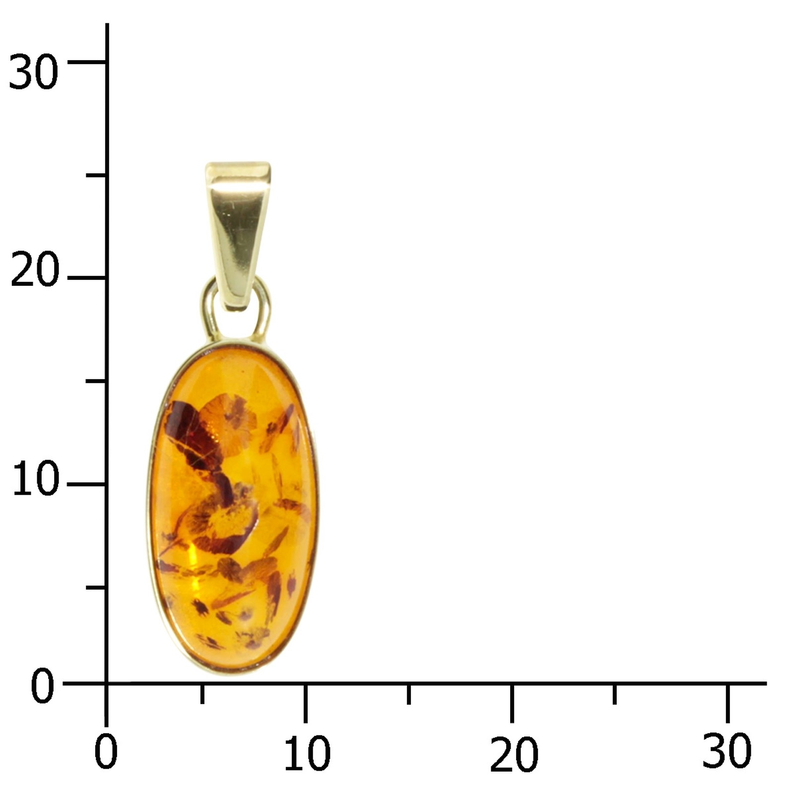 OSTSEE-SCHMUCK Kettenanhänger »- Classic 16x12 mm - Gold 333/000 - Bernstein«