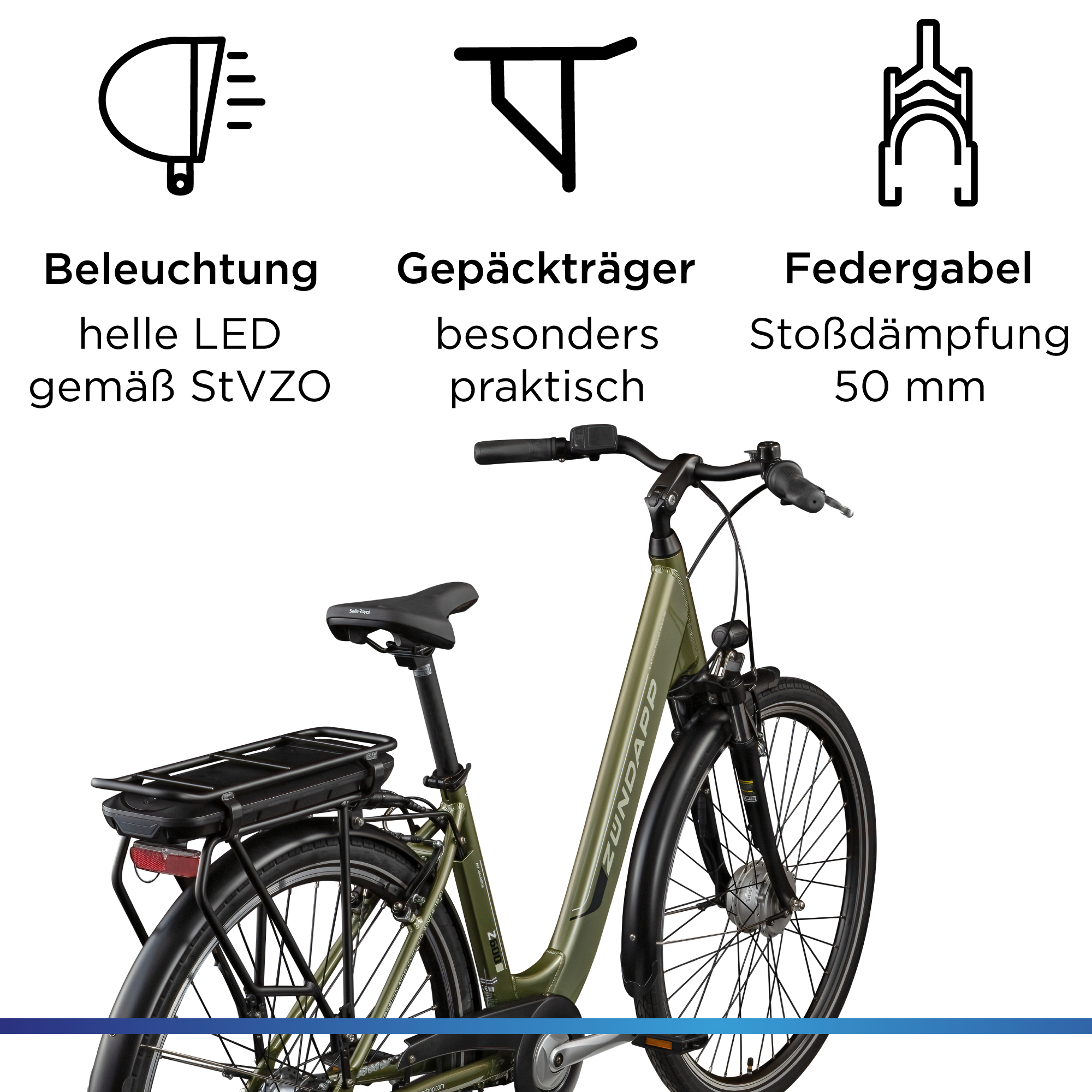 Zündapp »Z600« 7 Gang Nabenschaltung Frontmotor 250 W City E Bike Damen 28 Zoll Elektrofahrrad 7 Gang 150-165cm Damenfahrrad