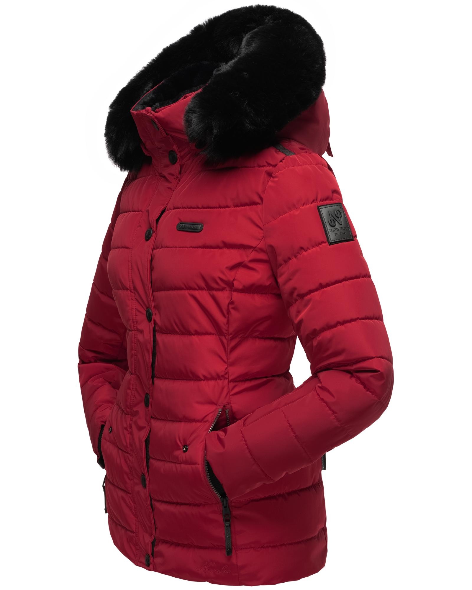 Navahoo Steppjacke »Milianaa«, mit Kapuze, Edle Winterjacke mit weicher Kunstfell-Kapuze