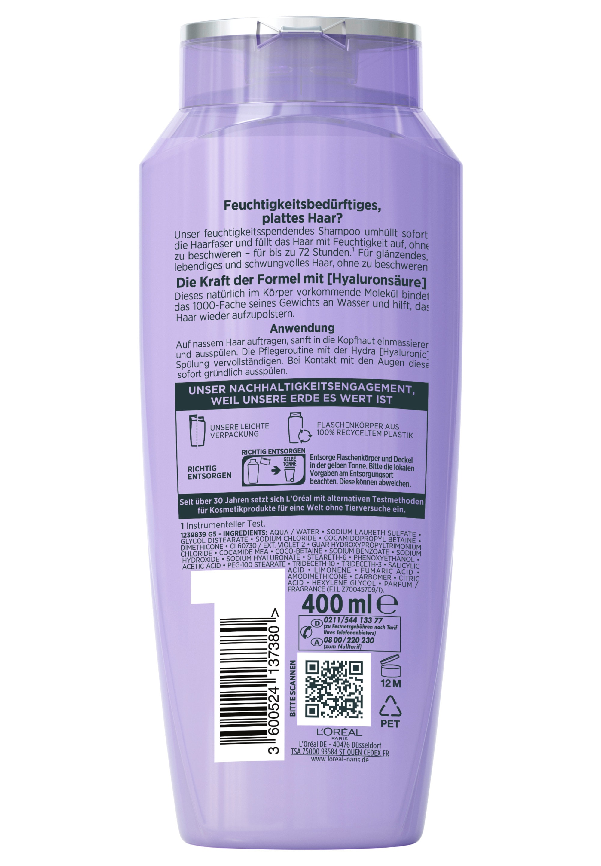 L'ORÉAL PARIS Haarshampoo »L'Oréal Paris Elvital Hydra [Hyaluronic] Shampoo (6er)«
