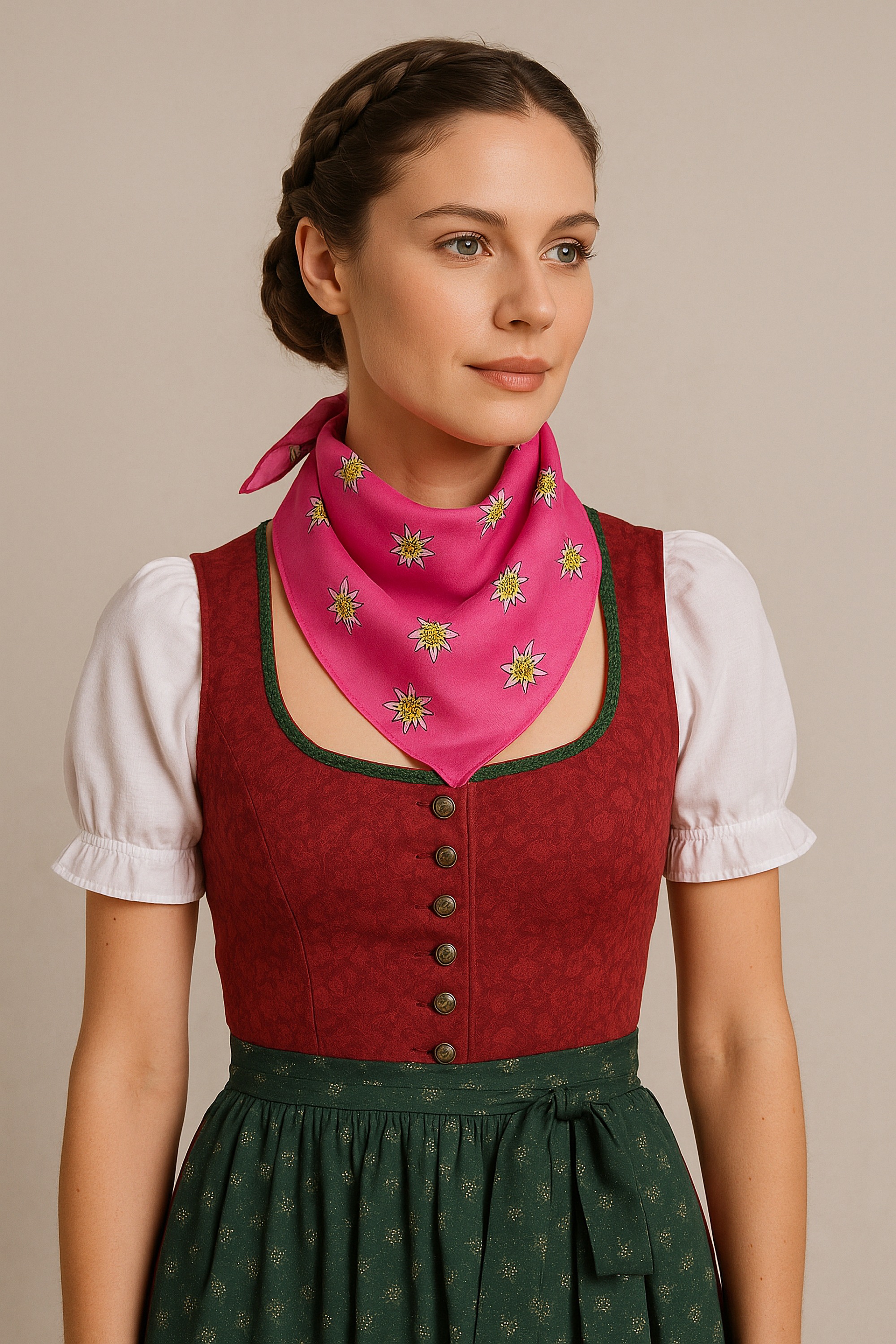 Allgäu Rebell Nickituch "Edelweiß" 1 Stk. Halstuch Oktoberfest günstig online kaufen