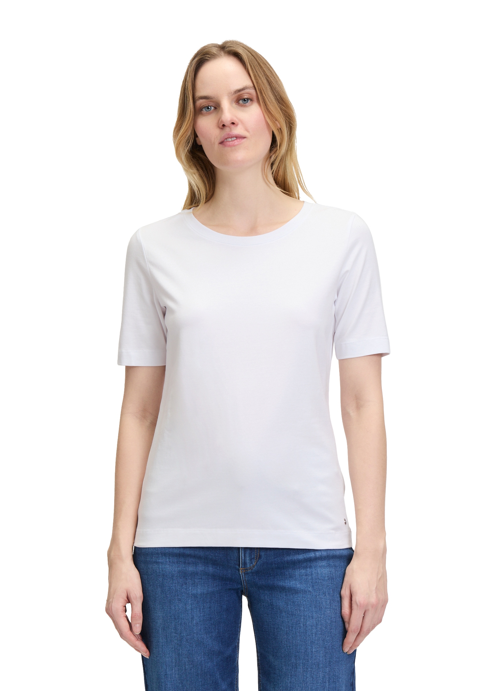 Betty&Co Kurzarmshirt »Betty & Co Basic Shirt mit Rundhalsausschnitt«, Form