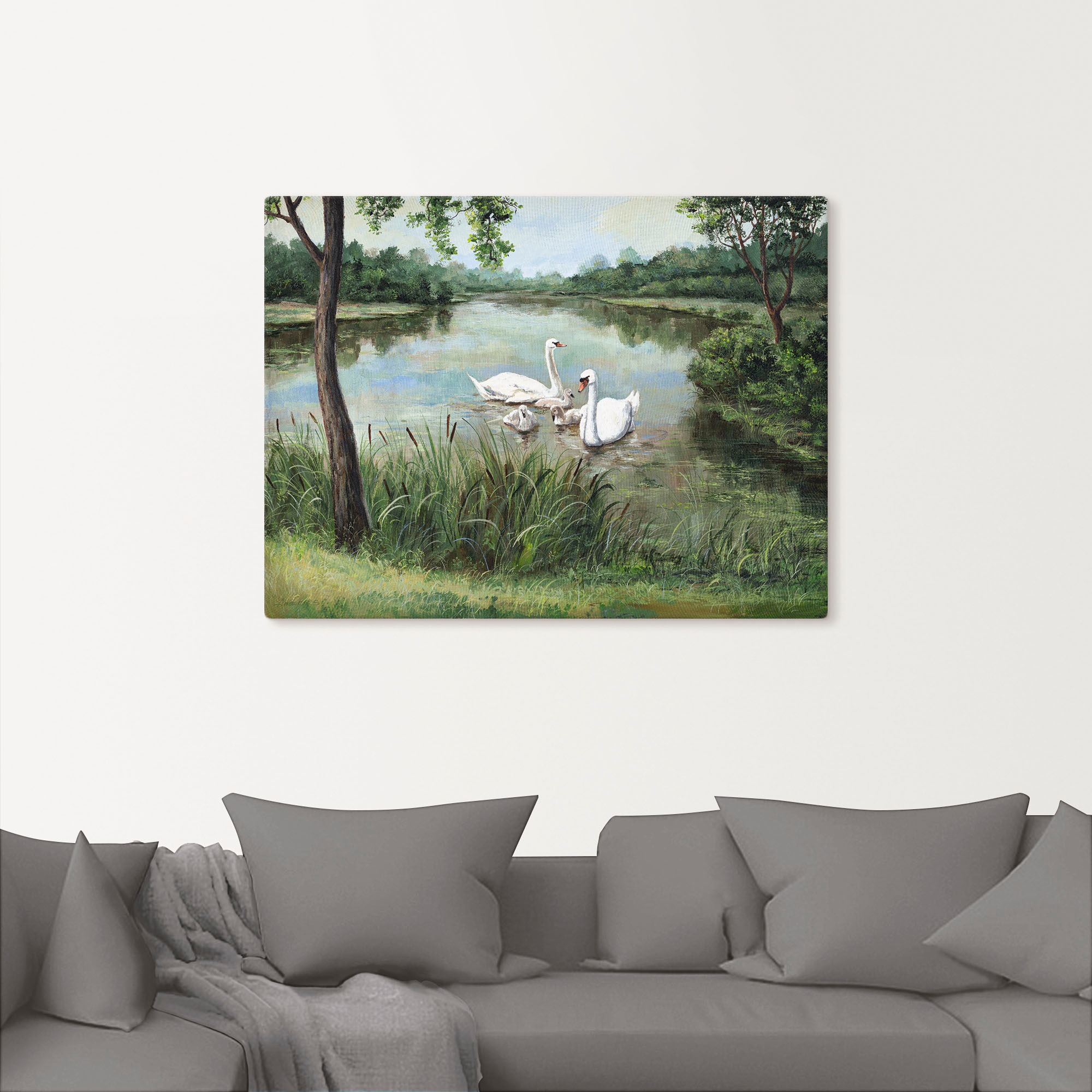 Artland Wandbild »Schwäne«, Vögel, (1 St.), als Alubild, Outdoorbild, Leinwandbild, Poster in verschied. Größen