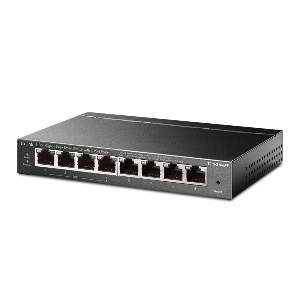 TP-Link Netzwerk-Switch »TL-SG108PE 8-Port Gigabit Desktop POE Smart Switch«, (1 St.)