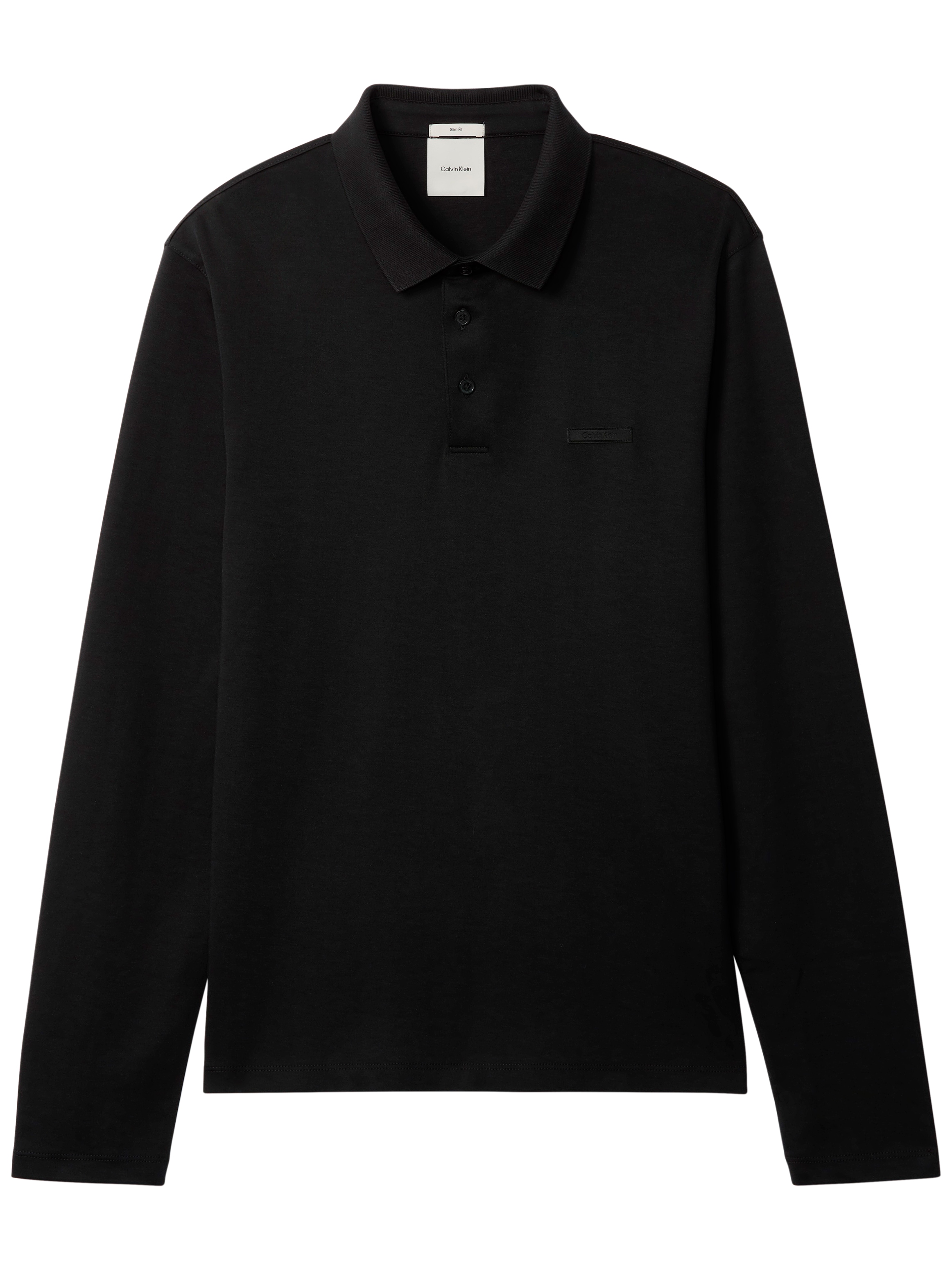 Calvin Klein Langarm-Poloshirt Polokragen, Slim Fit, reine Baumwolle