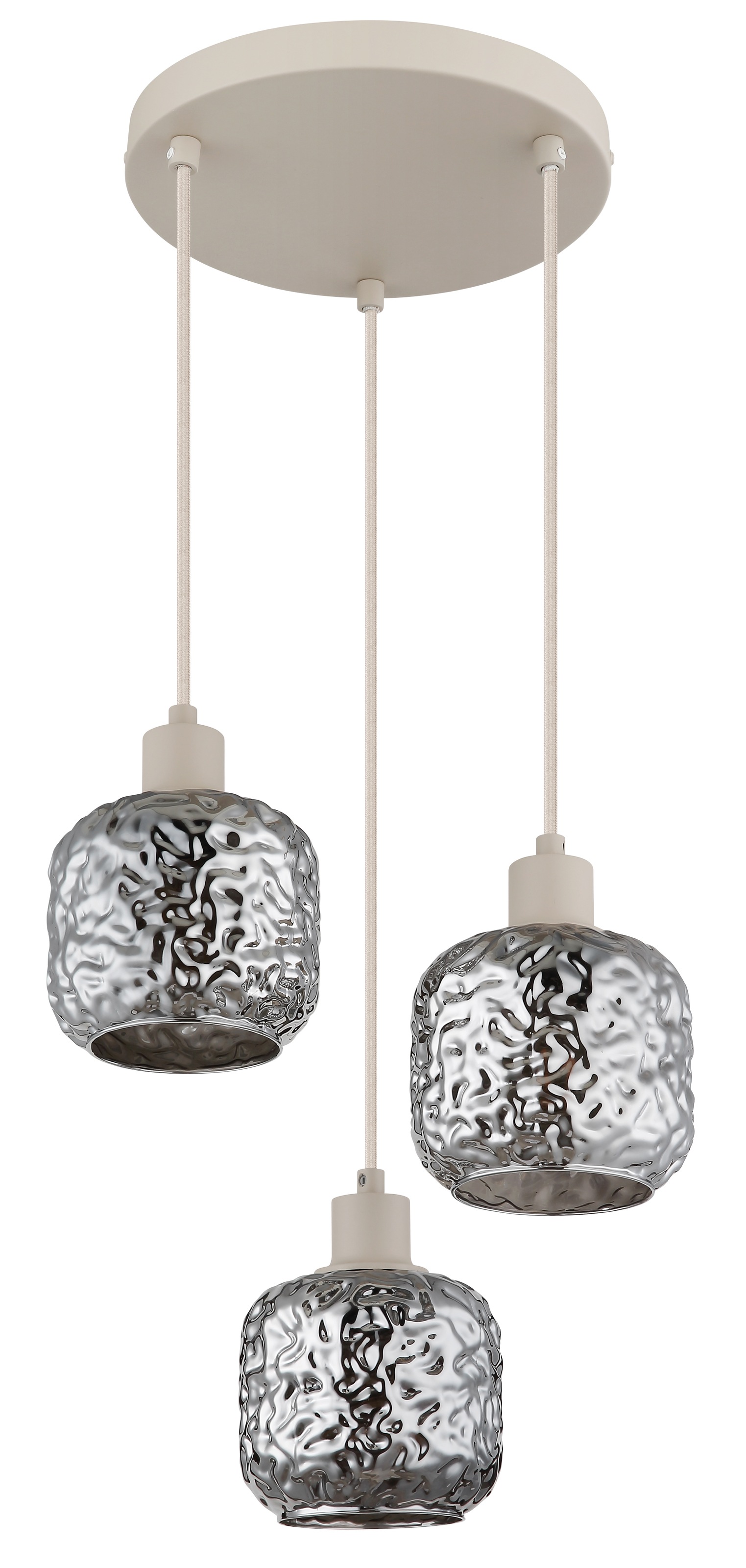 GLOBO LIGHTING Hängeleuchte »ANTONIO« E27 1 Stk. Beige Hängeleuchte mit Rauchglas und verchromten Akzenten