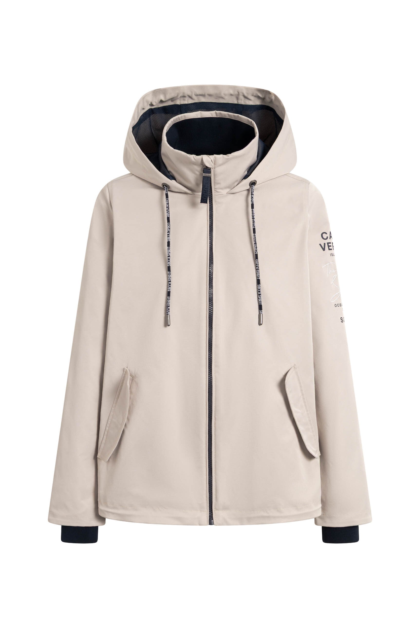 SOCCX Outdoorjacke mit Kapuze mit verstellbarem Gummizug im Saum