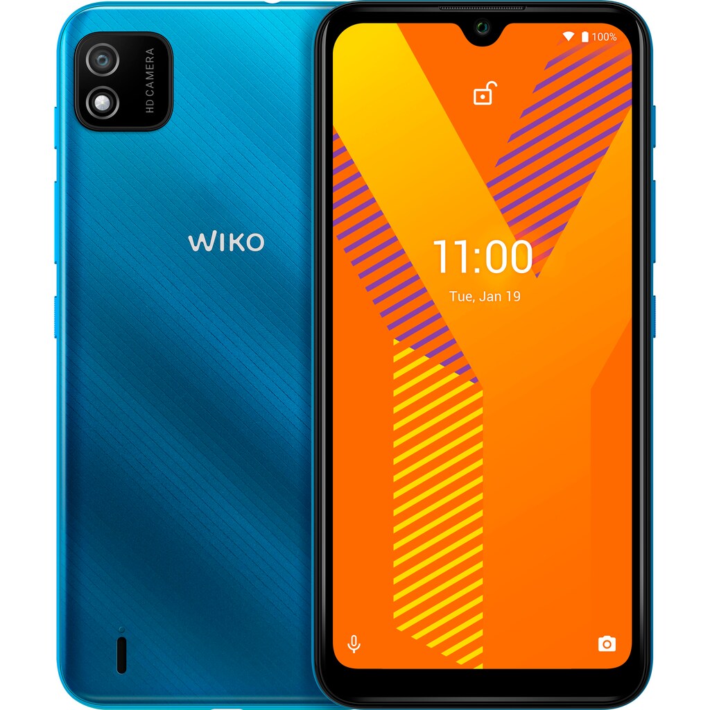 WIKO Smartphone »Y62 inkl. Soft Case & Schutzfolie«, light blue, 15,49 cm/6,1 Zoll, 16 GB Speicherplatz, 5 MP Kamera