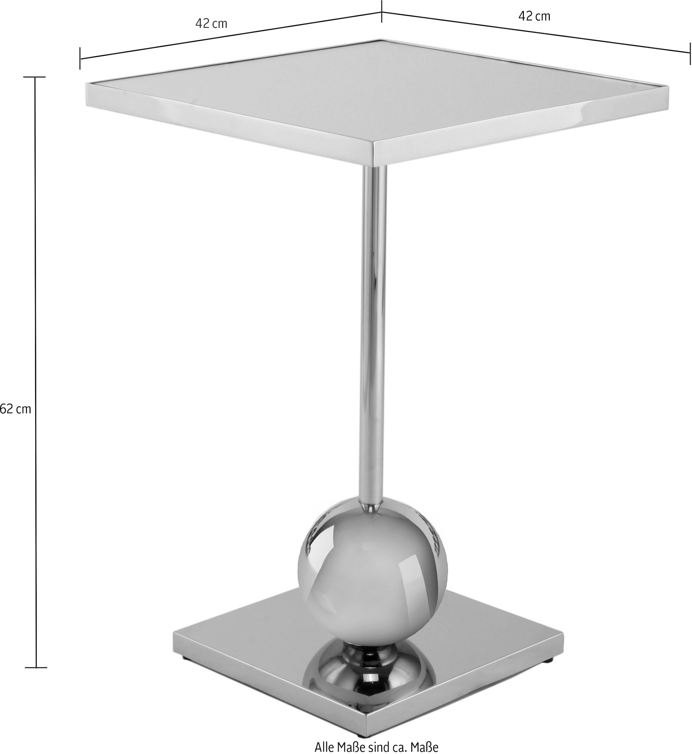 Kayoom Beistelltisch »Leva 125, Ablagefläche für Deko, Edelstahlgestell, Spiegelglasplatte«, (1 St.), modern, stabil, edel, modern, Edelstahlgestell