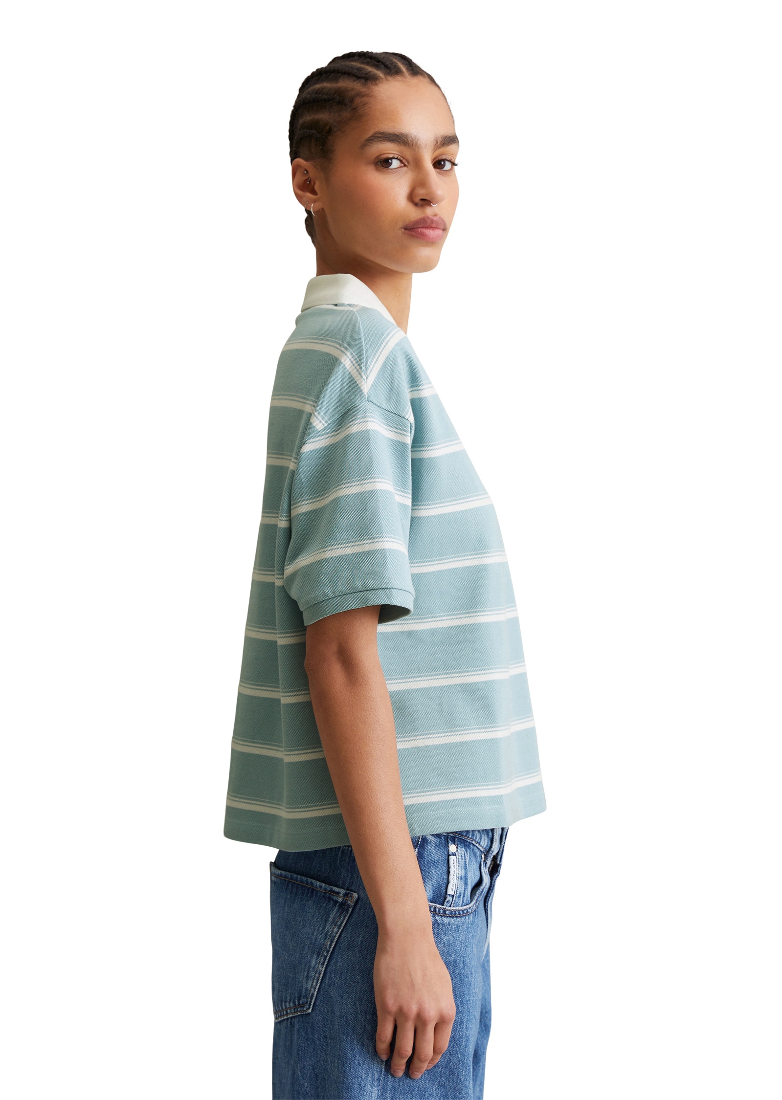 Marc O'Polo DENIM Poloshirt »mit garngefärbten Streifen«
