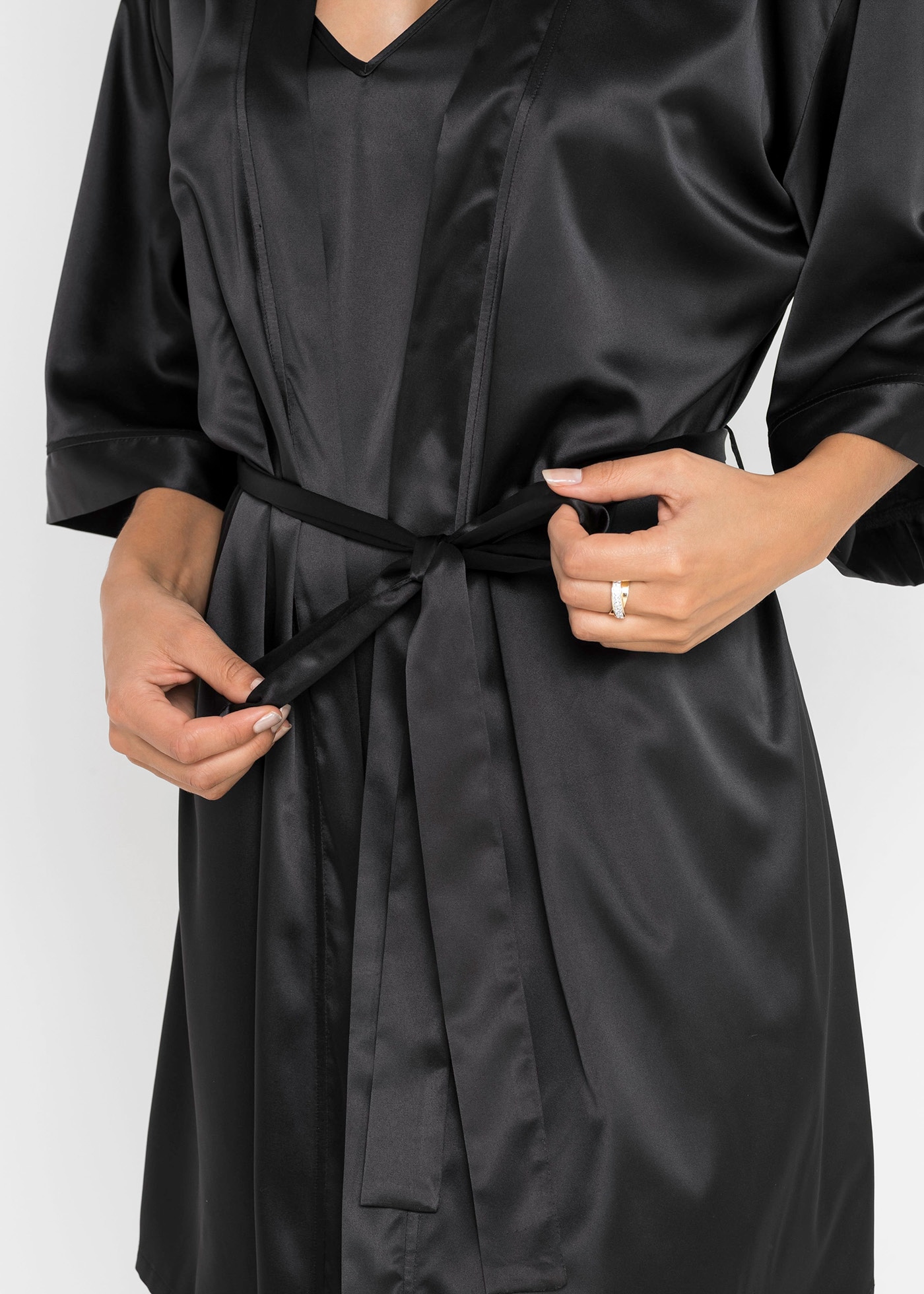 bonprix Morgenmantel Set,  im Kimono-Stil mit Negligé