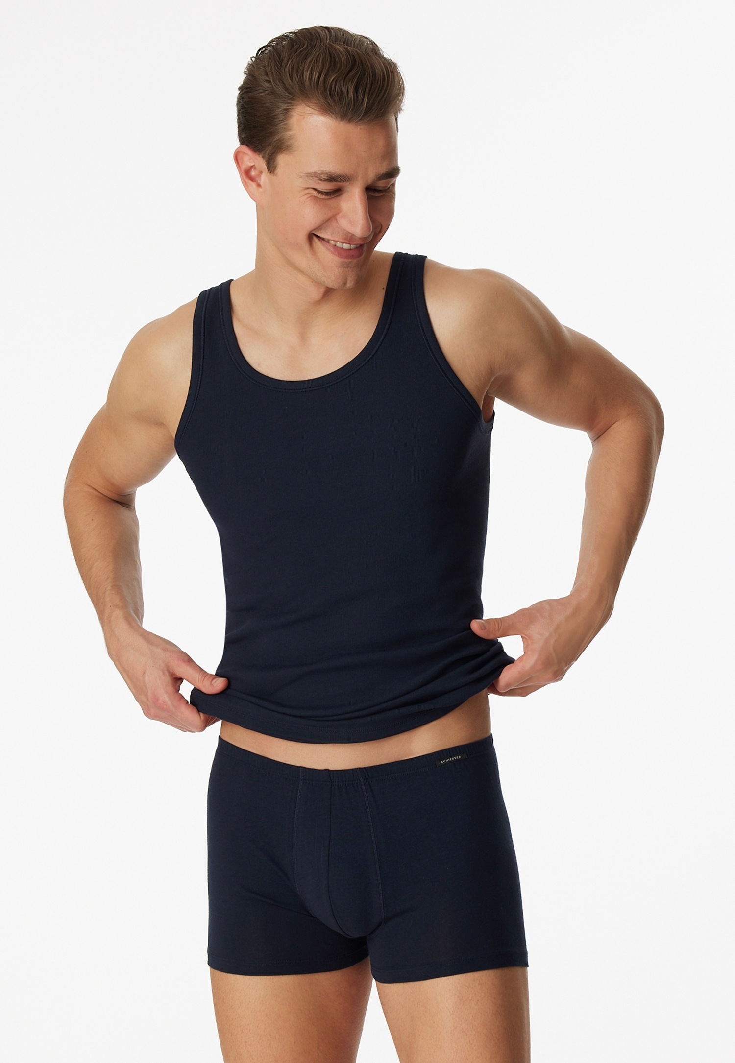 Schiesser Unterhemd "Essentials", mit langem Rückenteil günstig online kaufen