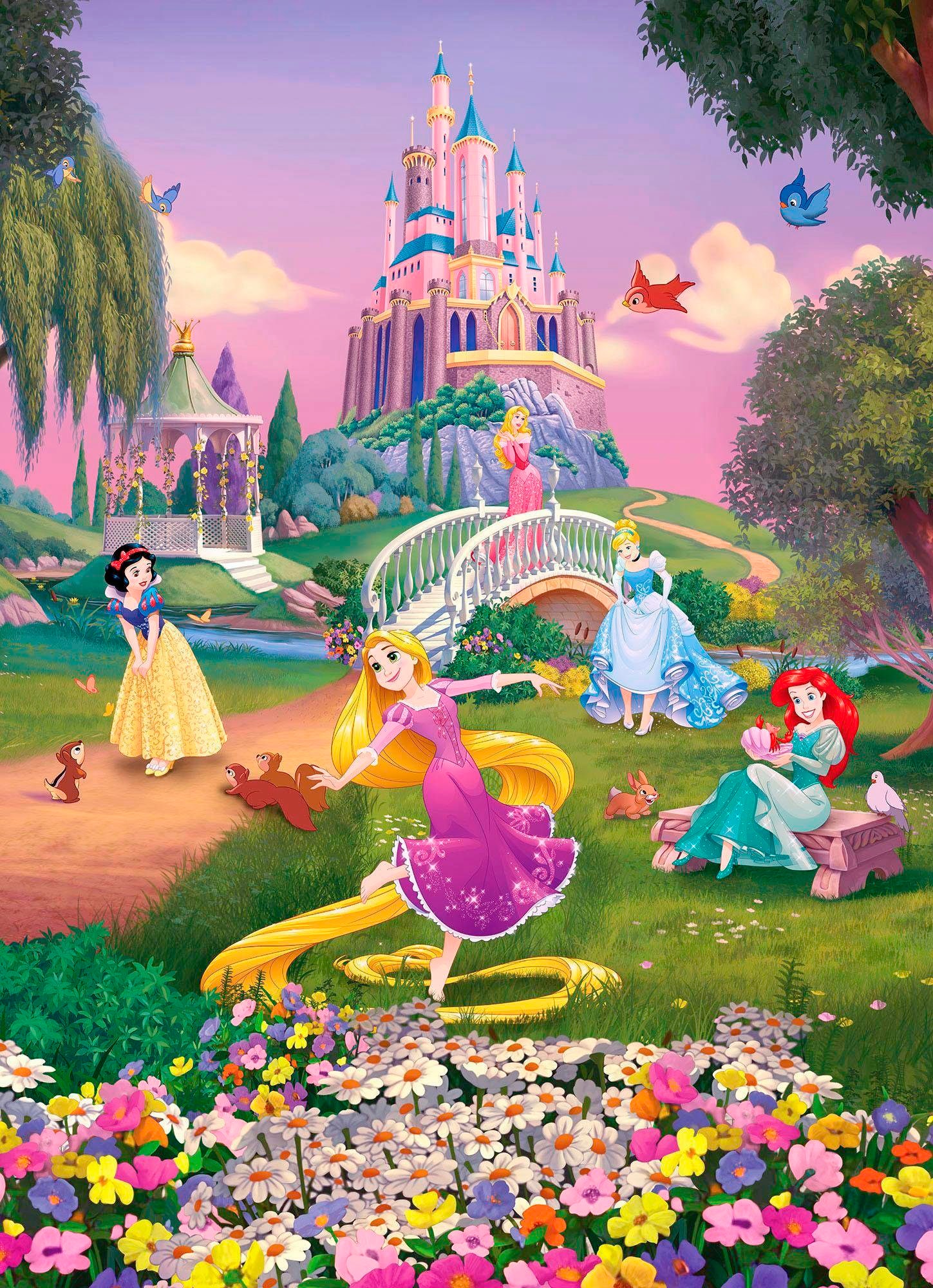 Komar Fototapete "Disney Princess Sunset - Größe 184 X 254 Cm" Bedruckt Glatt Kinderzimmer